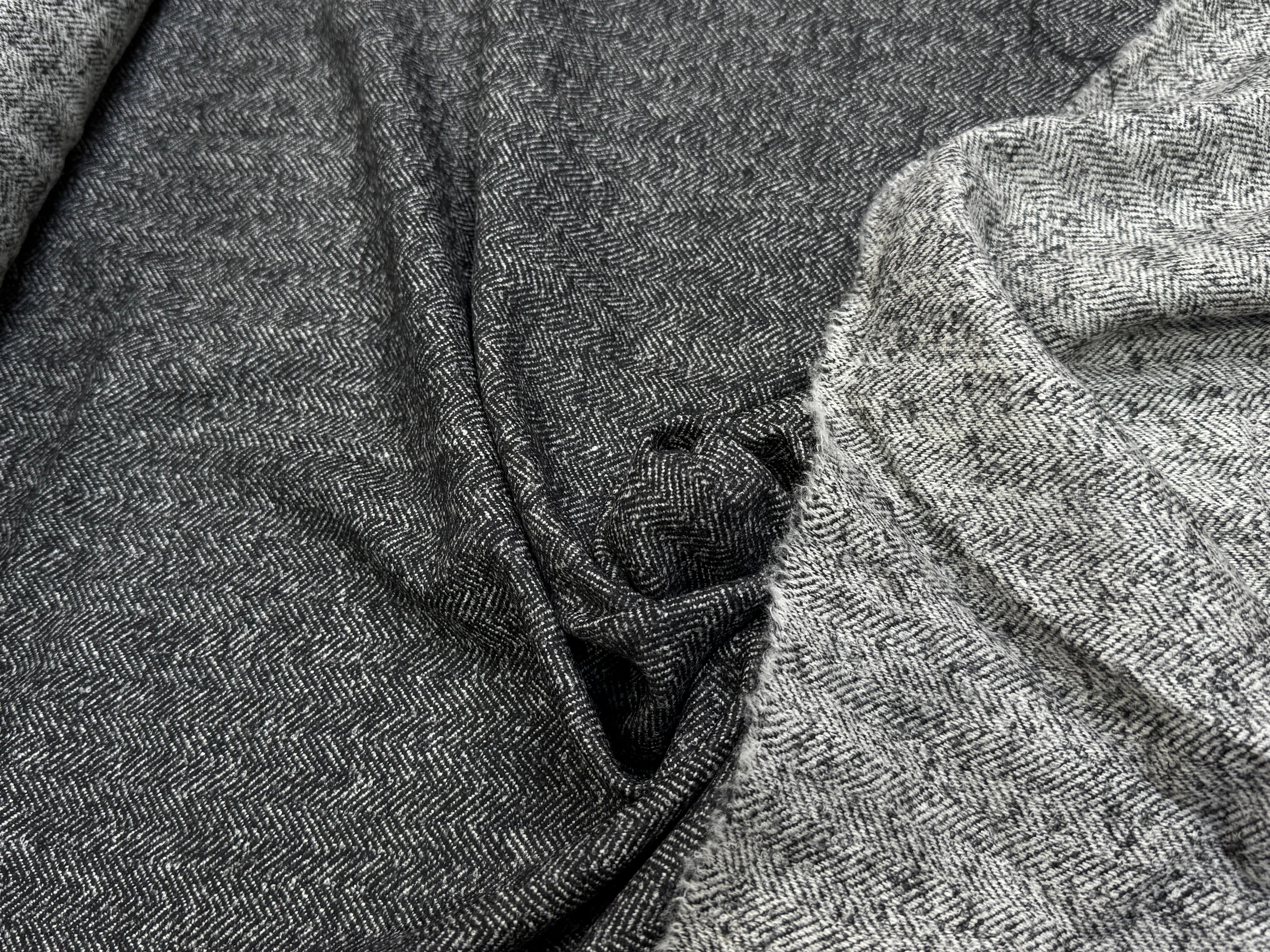 DRAPERIE CHEVRON DE LAINE GRIS CHINÉ TOUCHER DOUX - My Little Coupon