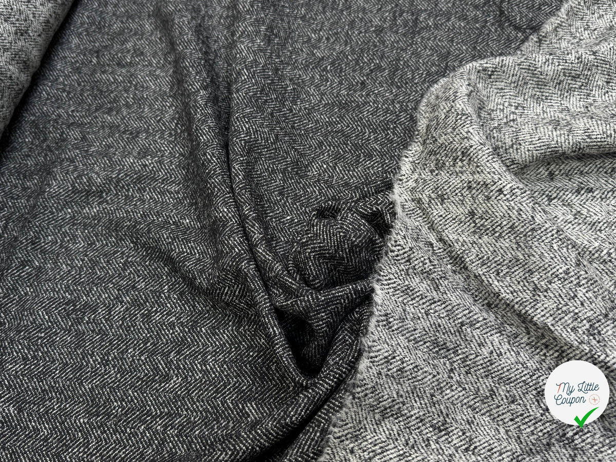 DRAPERIE CHEVRON DE LAINE GRIS CHINÉ TOUCHER DOUX - My Little Coupon