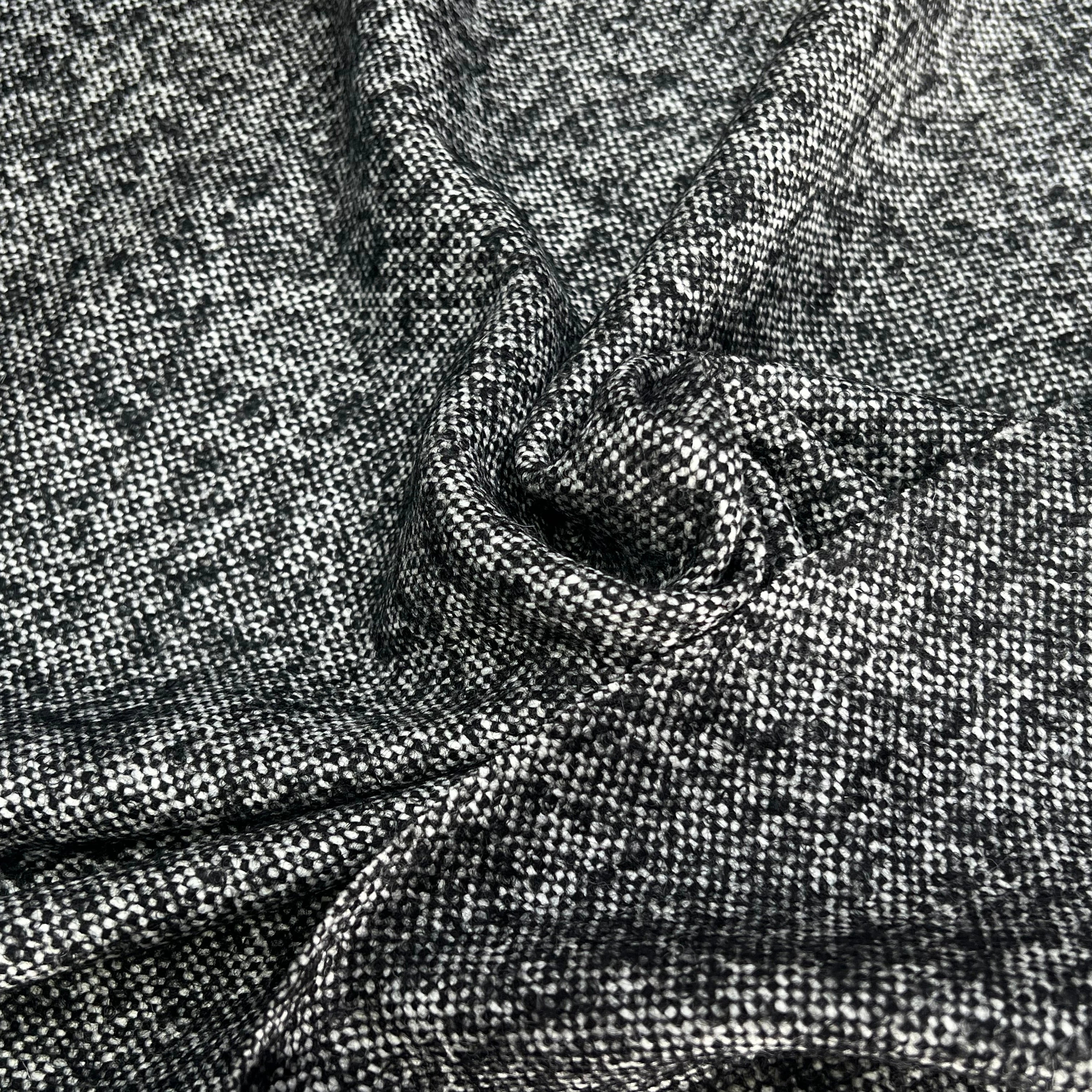 LAINAGE CHINÉ NOIR BLANC 100% LAINE - My Little Coupon