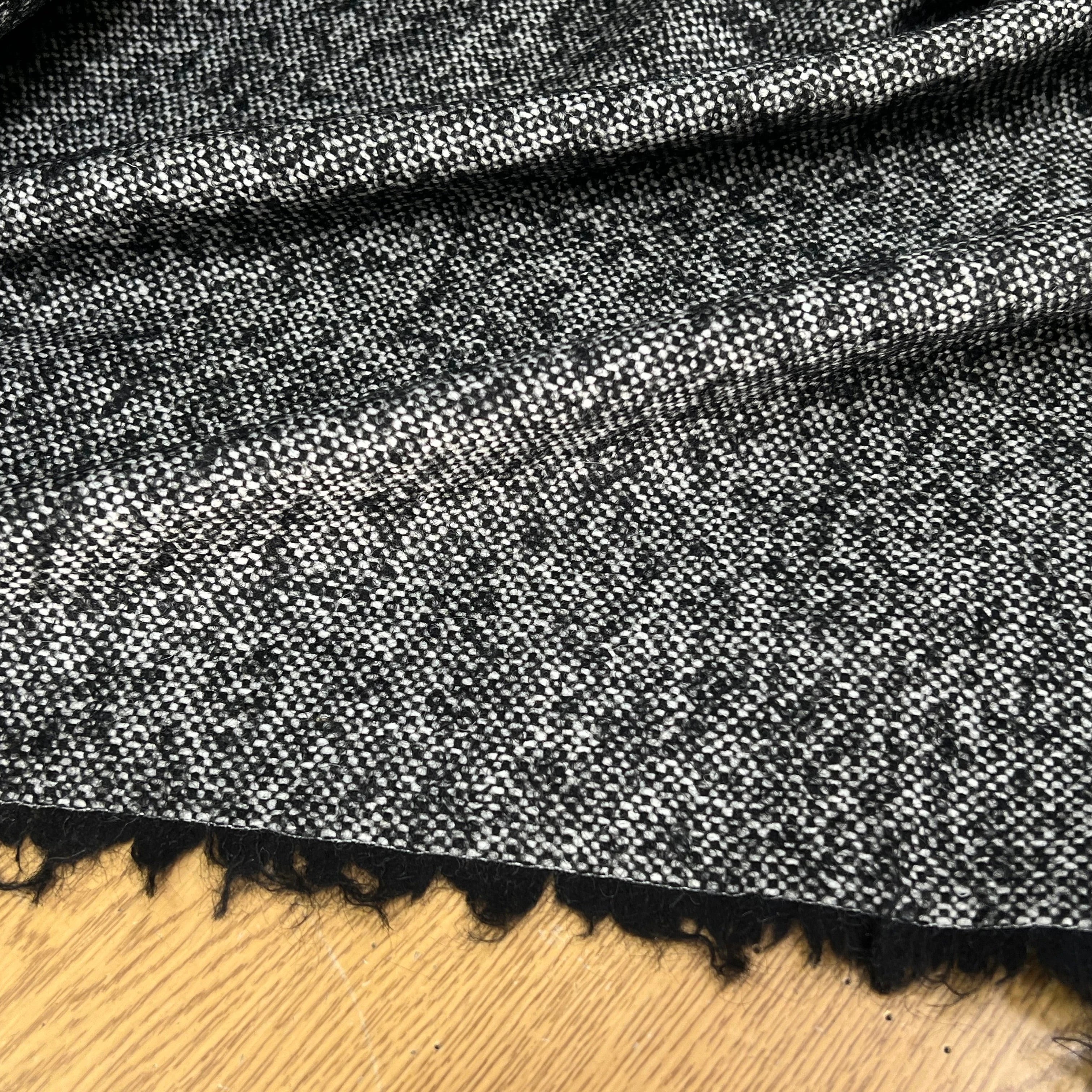 LAINAGE CHINÉ NOIR BLANC 100% LAINE - My Little Coupon