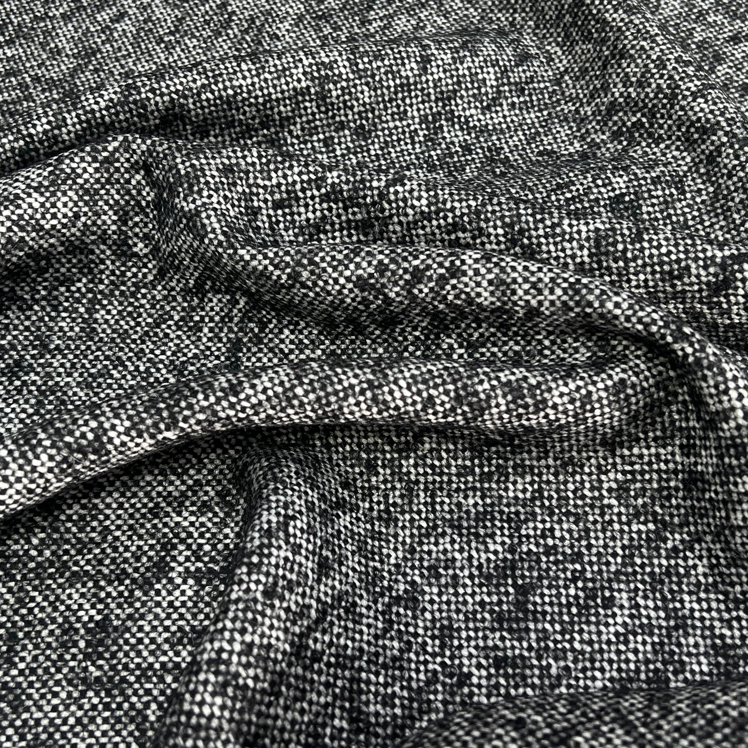 LAINAGE CHINÉ NOIR BLANC 100% LAINE - My Little Coupon