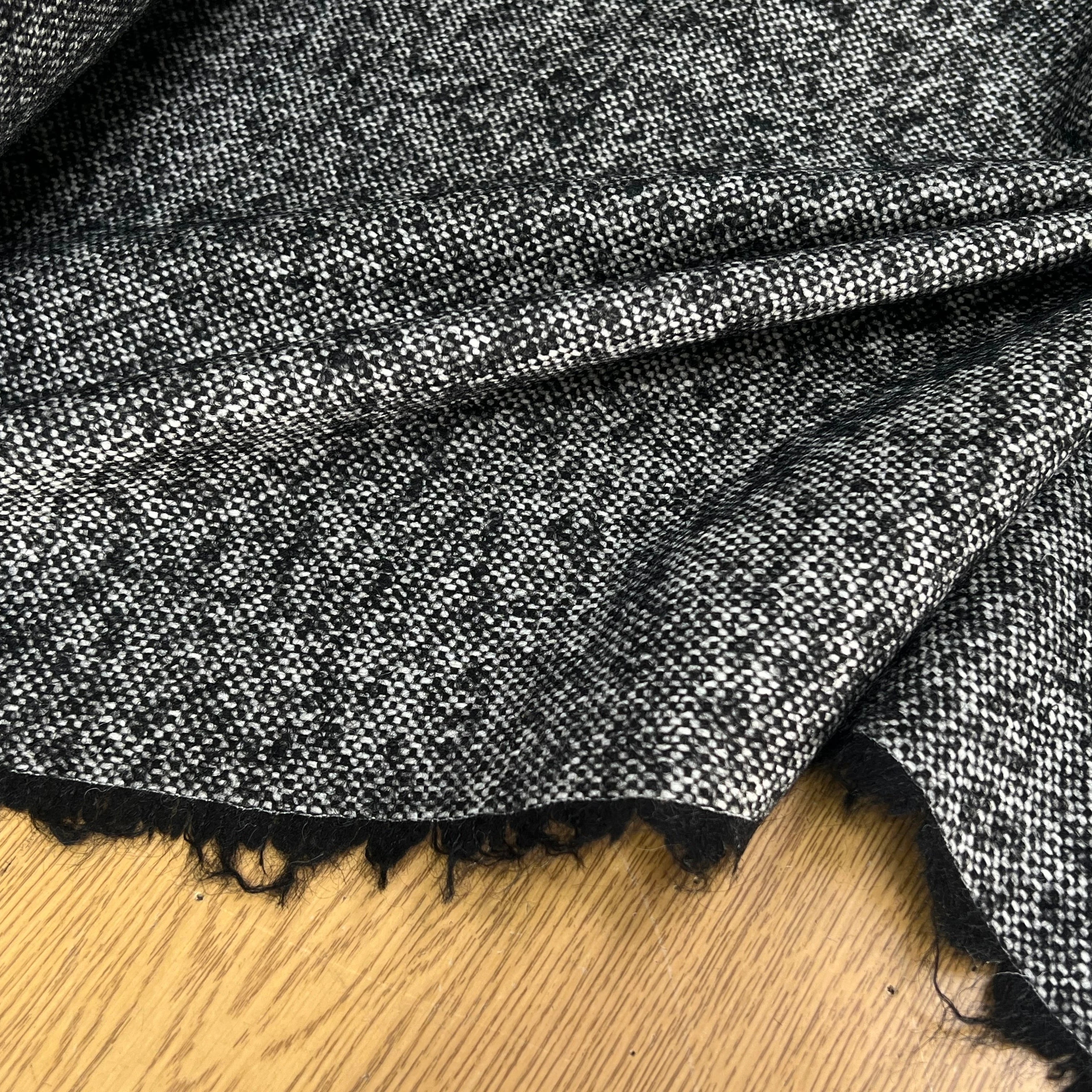 LAINAGE CHINÉ NOIR BLANC 100% LAINE - My Little Coupon