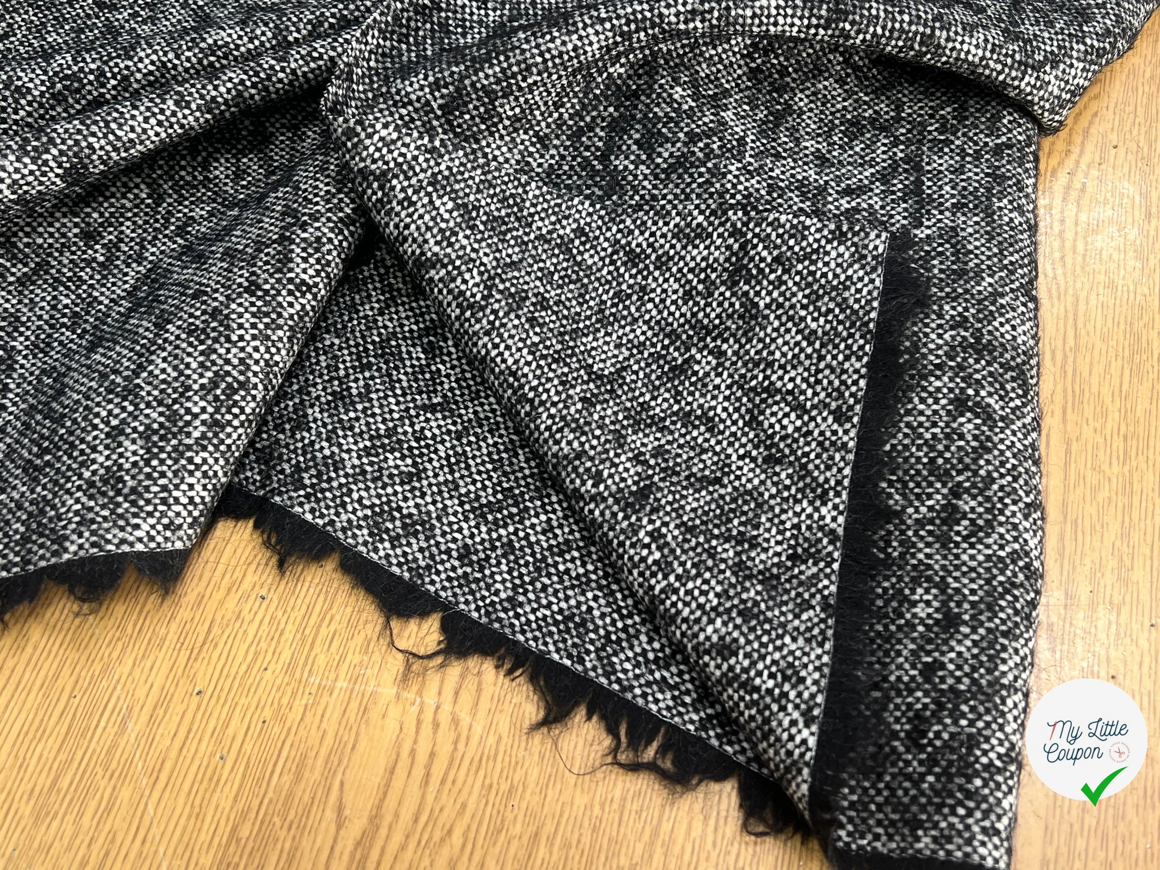 LAINAGE CHINÉ NOIR BLANC 100% LAINE - My Little Coupon