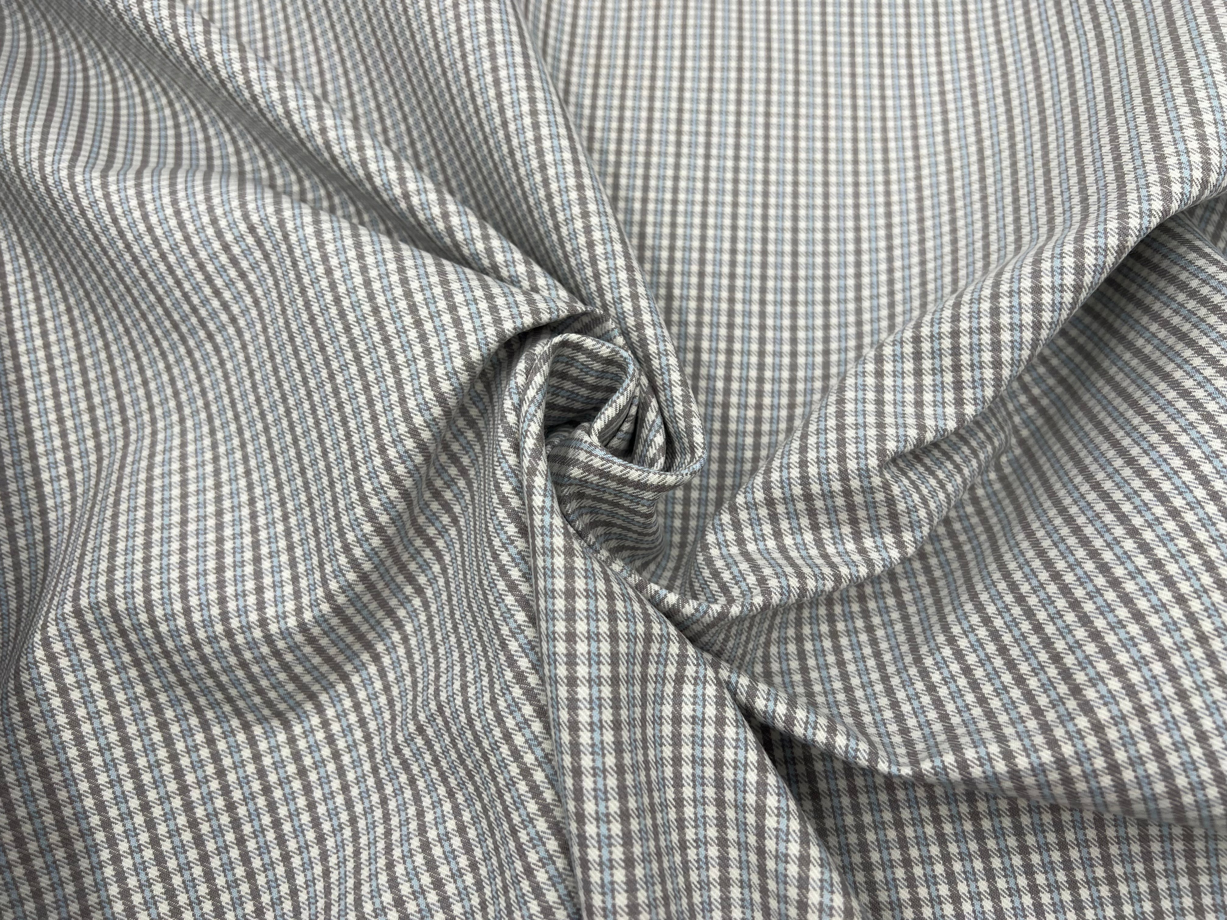 LAINAGE COTON LAINE CARREAUX STRETCH CIEL ET BEIGE MSO
