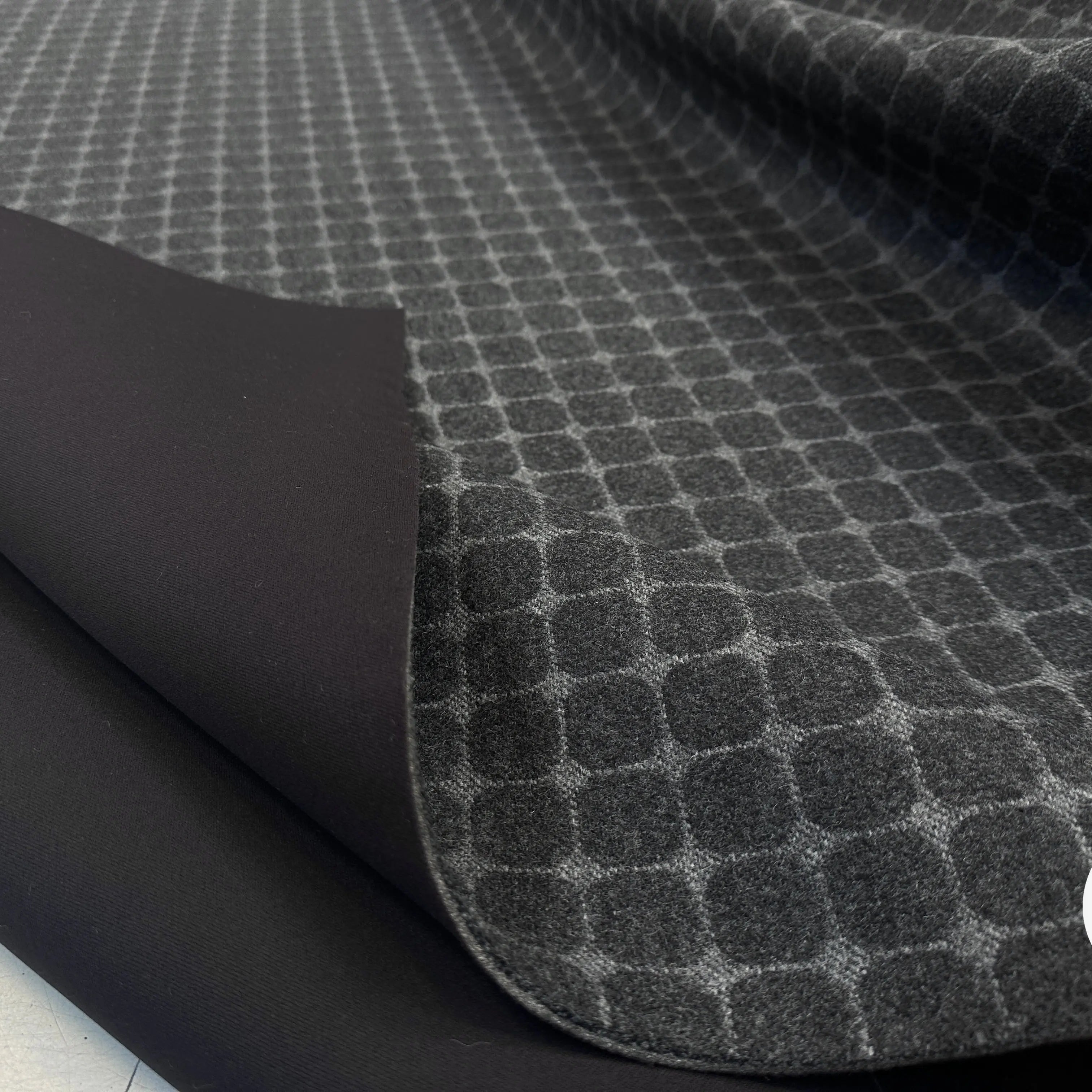 LAINAGE DIAMANTE CONTRECOLLÉ NÉOPRÈNE NOIR GRIS ANTHRACITE CLAIR MLC INTERN