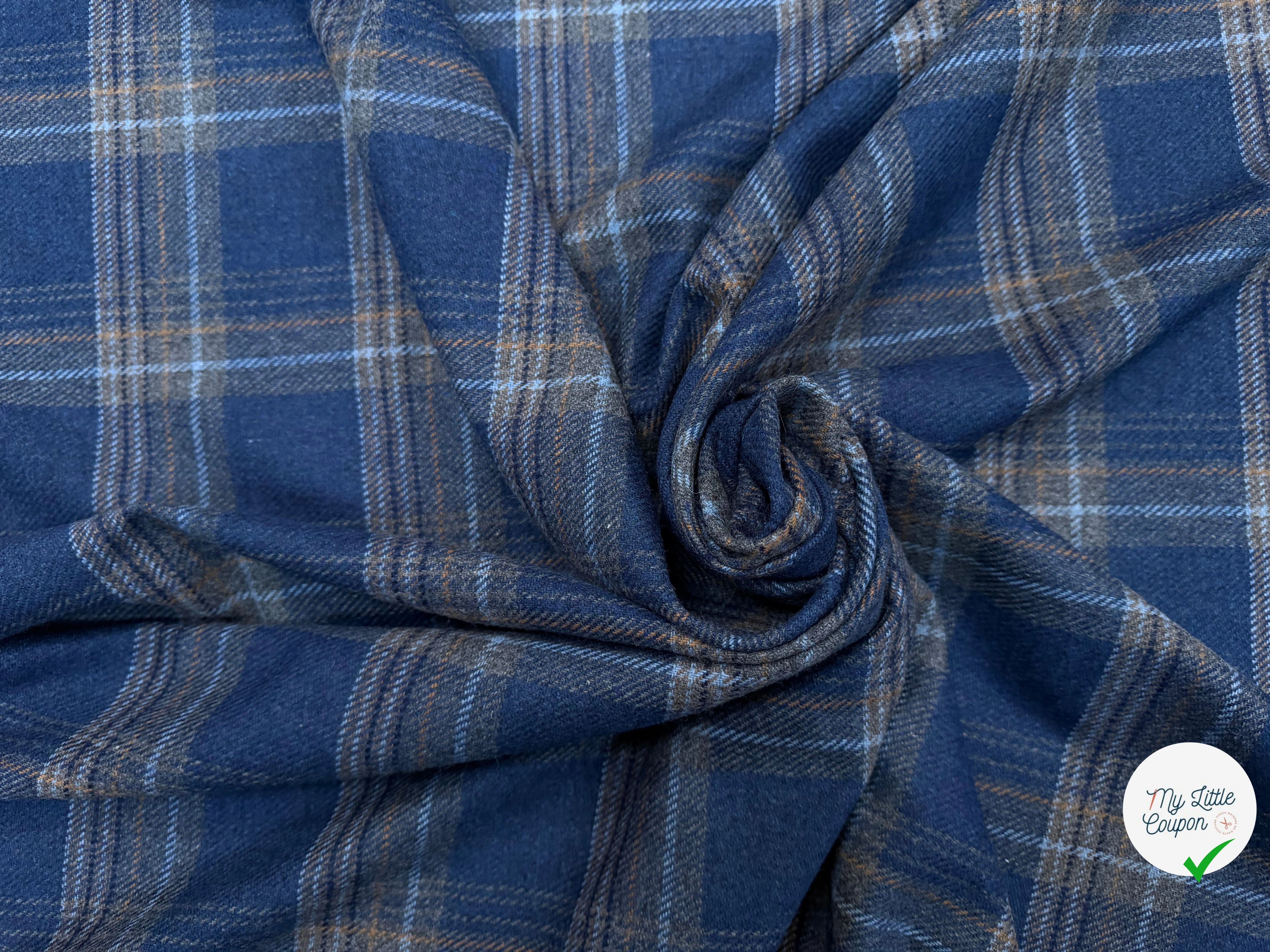 LAINAGE ECOSSAIS BLEU CARREAUX GRIS - My Little Coupon