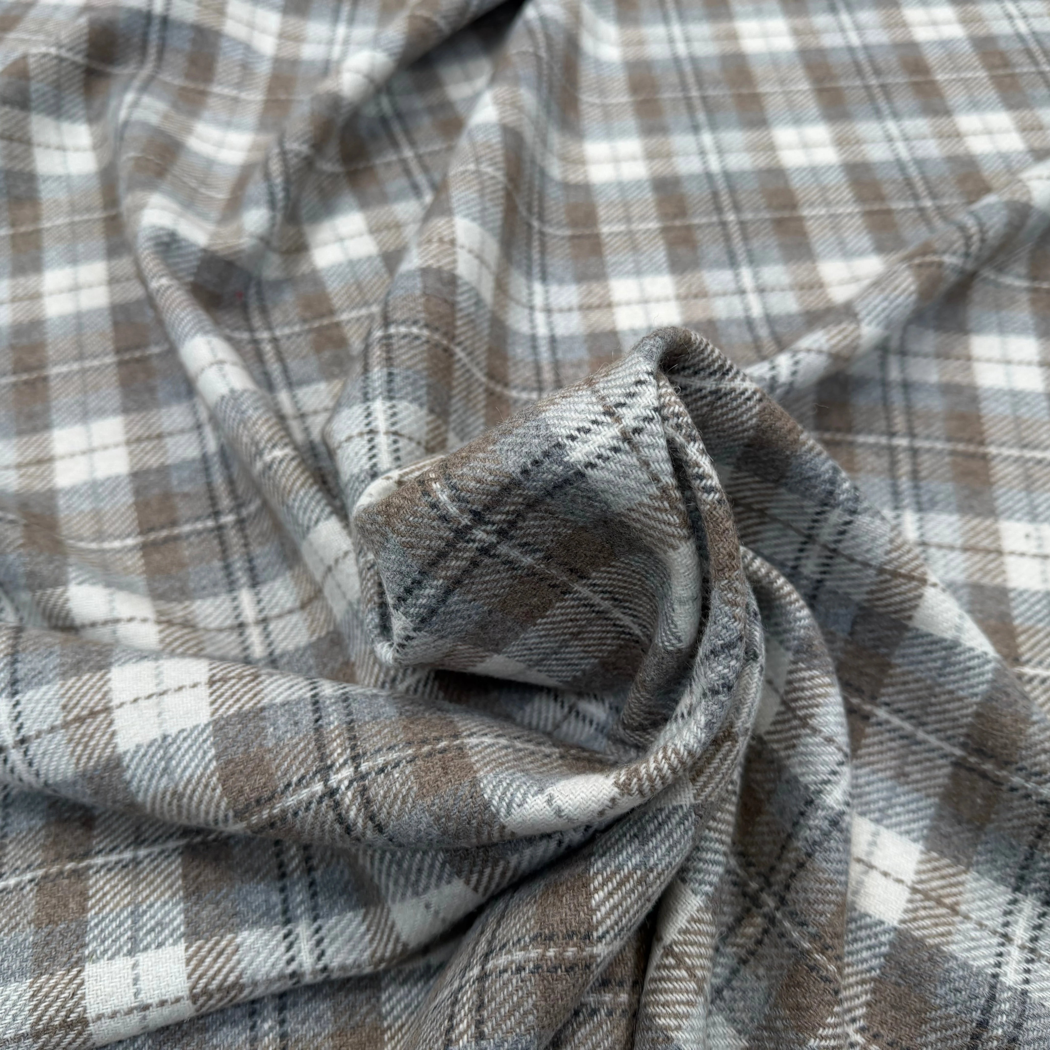 LAINAGE ECOSSAIS GRIS BLEU CLAIR - My Little Coupon