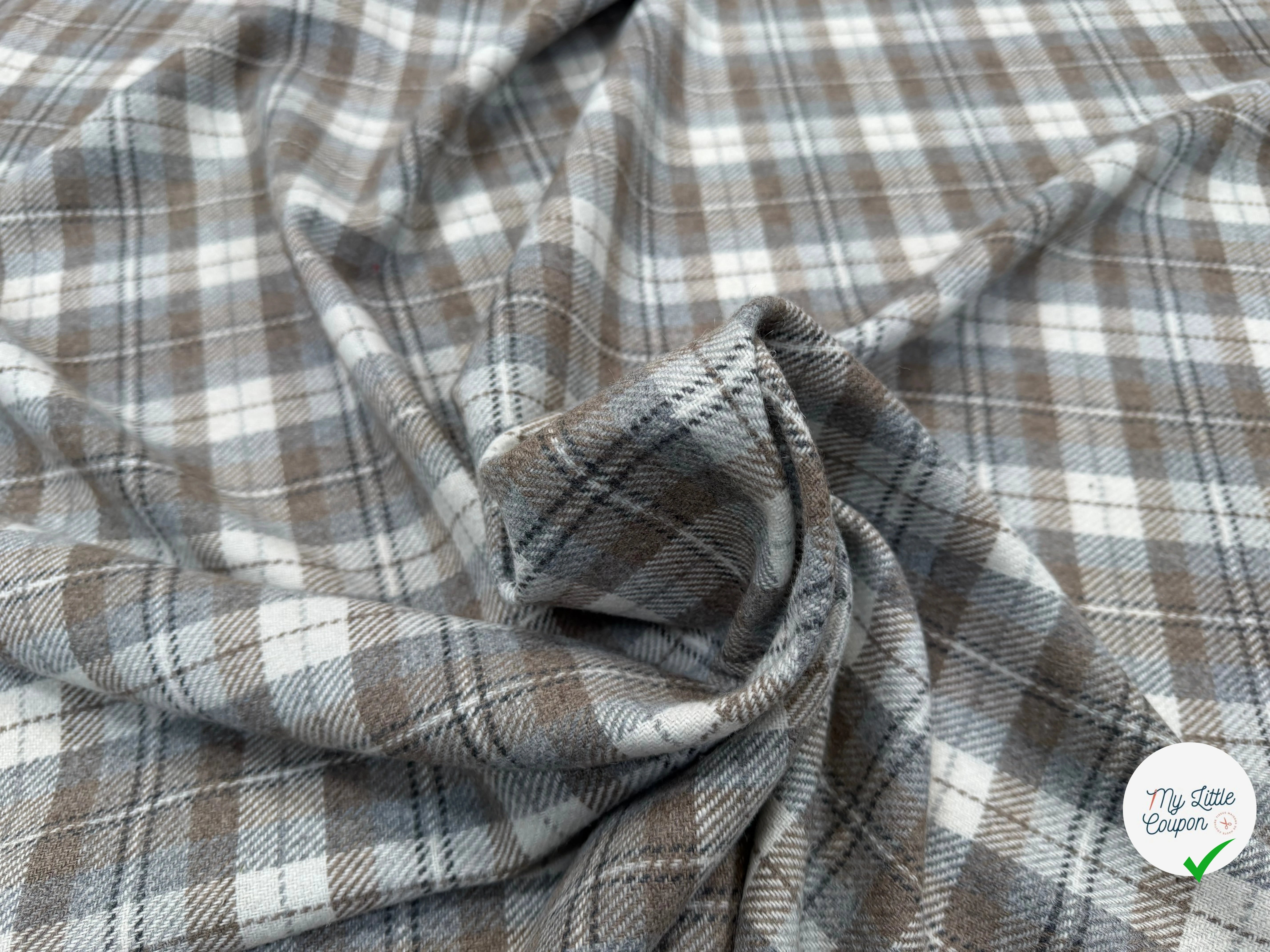 LAINAGE ECOSSAIS GRIS BLEU CLAIR - My Little Coupon