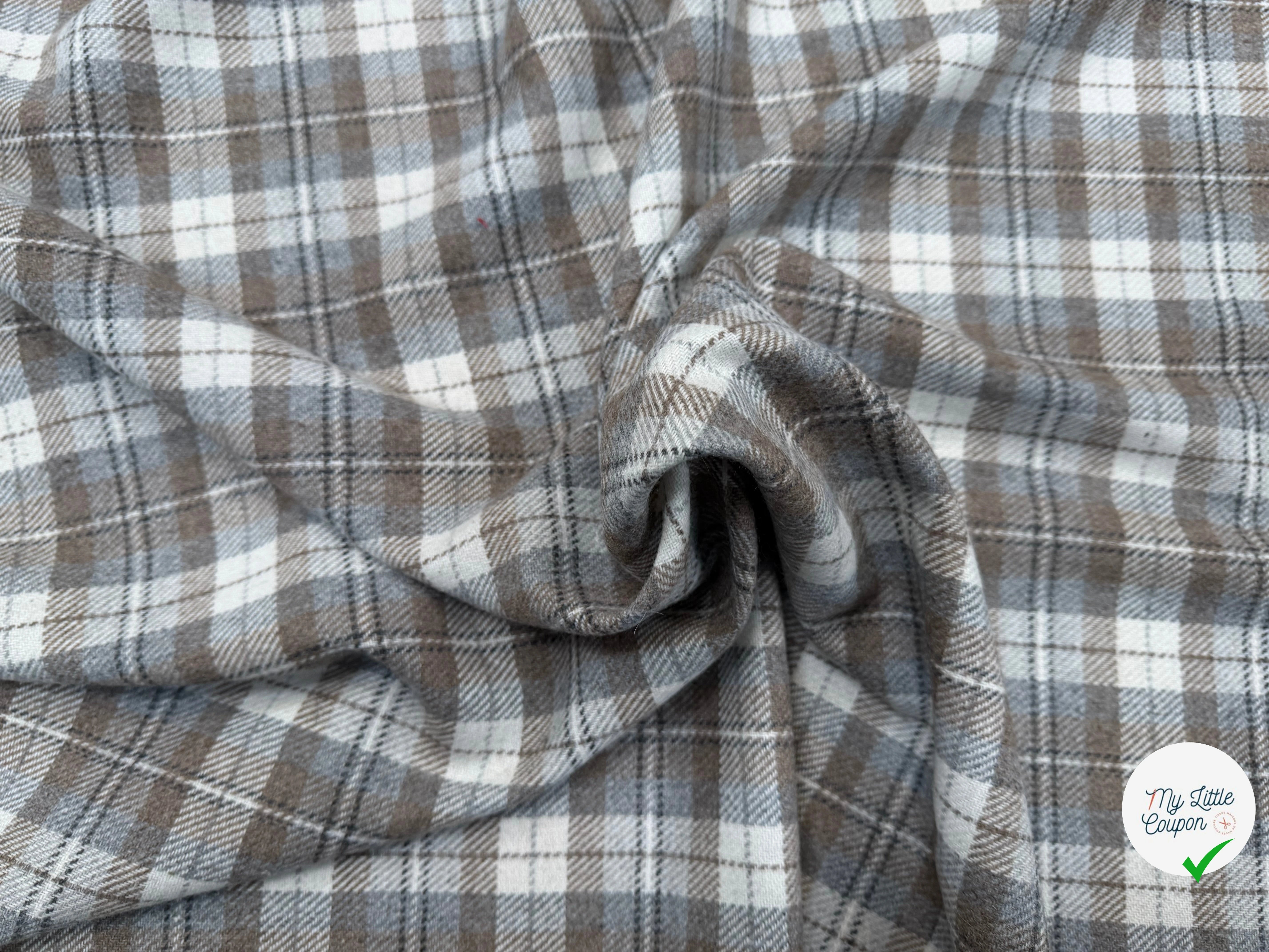 LAINAGE ECOSSAIS GRIS BLEU CLAIR - My Little Coupon