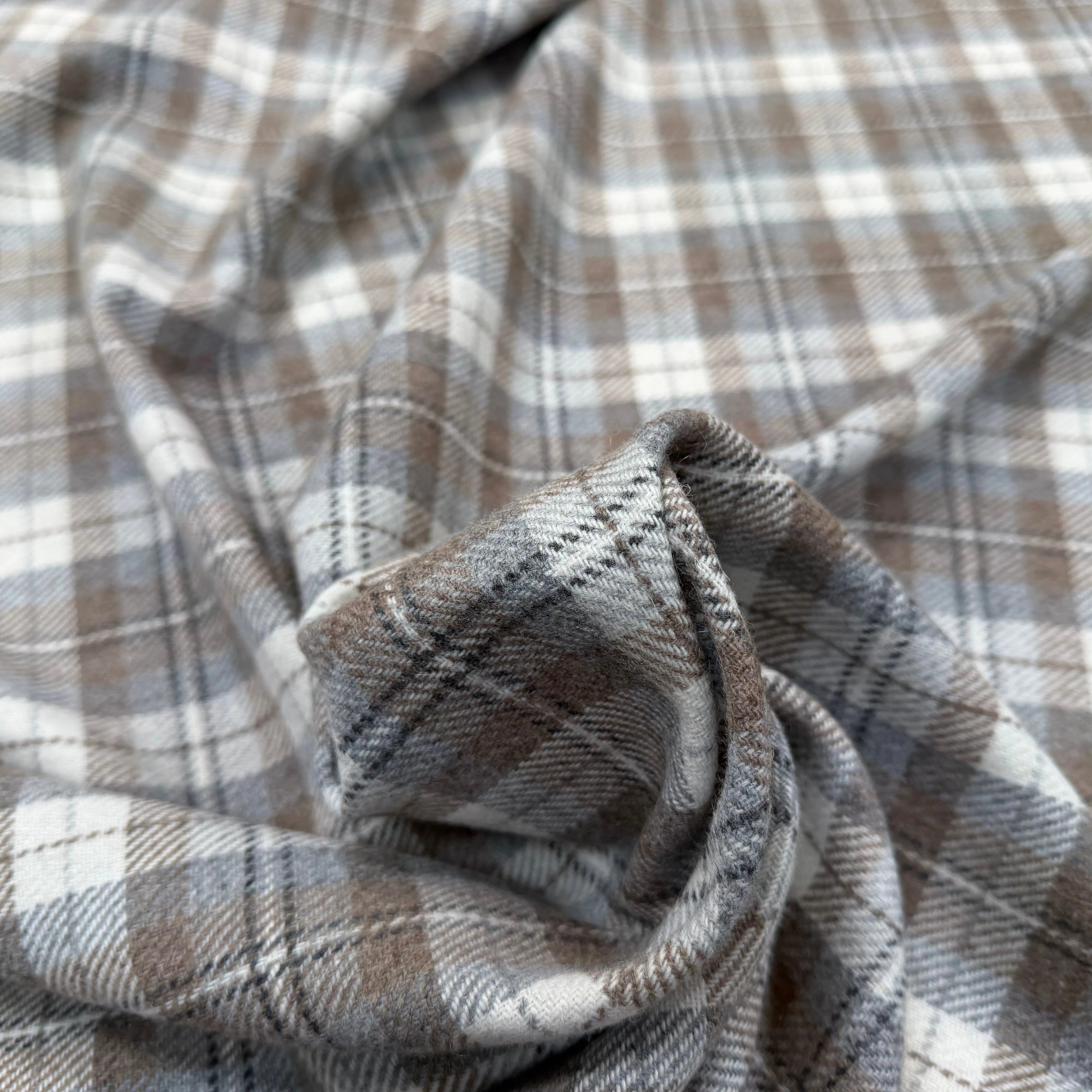 LAINAGE ECOSSAIS GRIS BLEU CLAIR - My Little Coupon