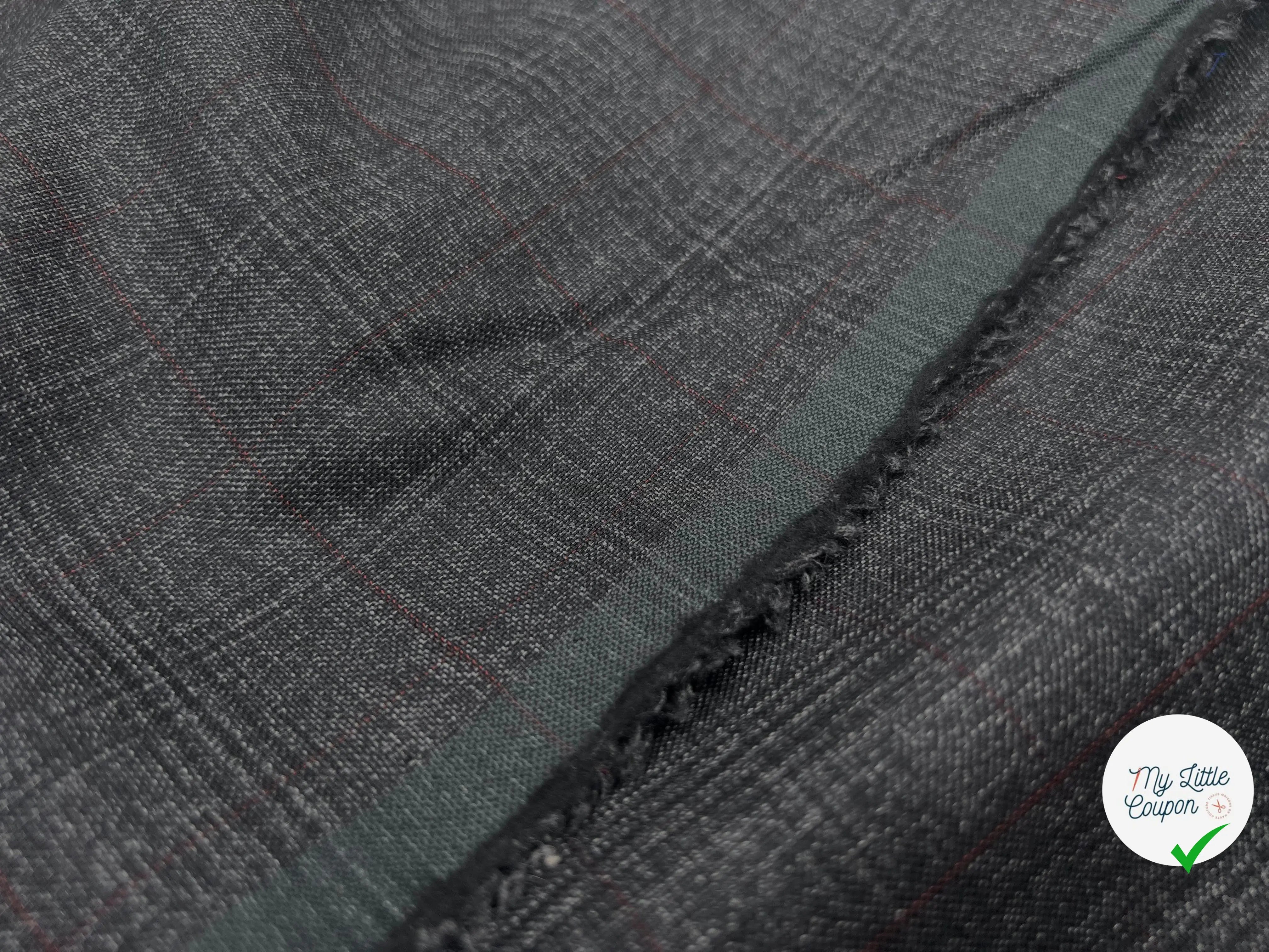 LAINAGE FIN CARREAUX FOND NOIR - My Little Coupon - tissu - coudre
