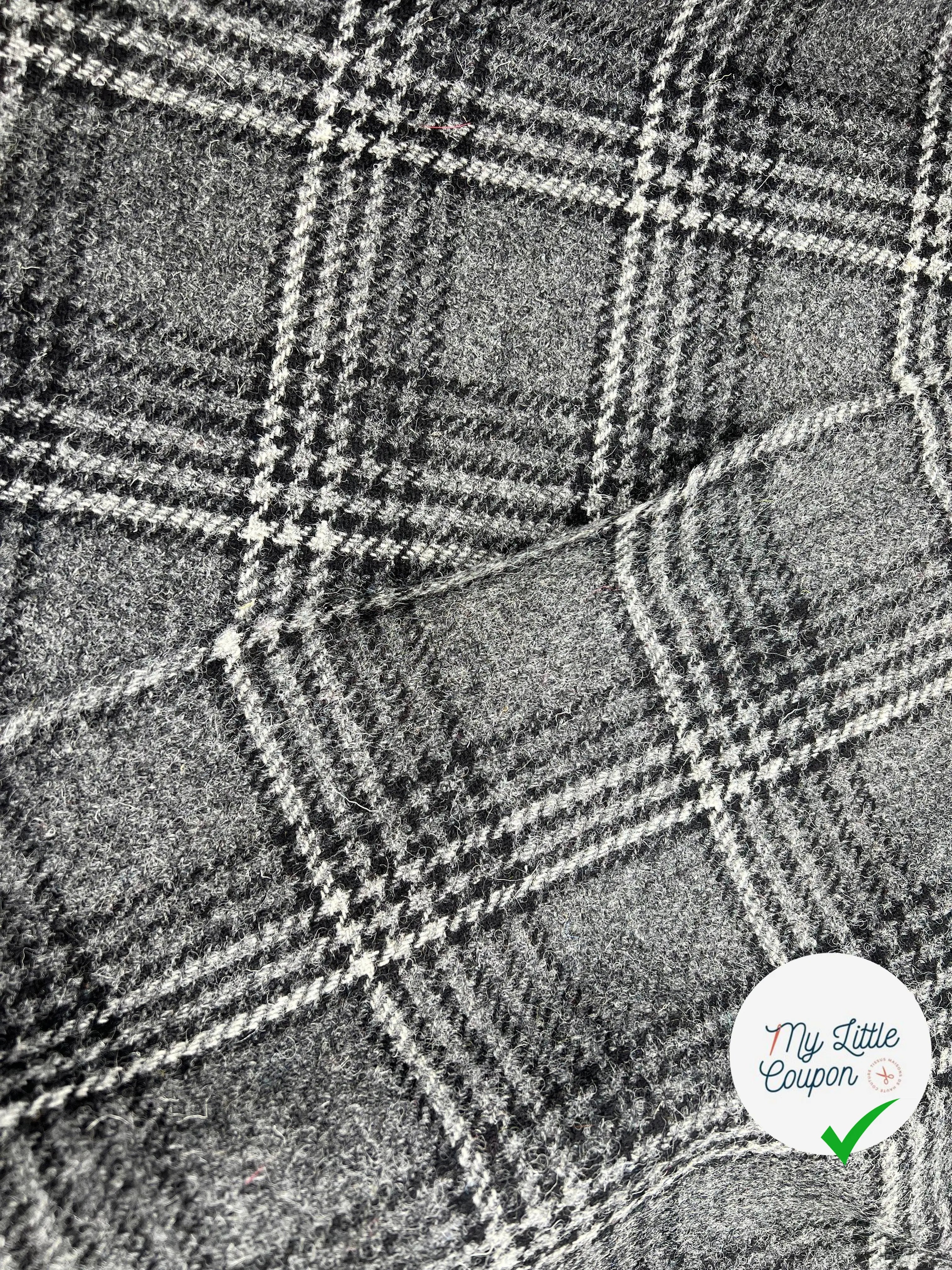 LAINAGE HARRIS TWEED VERITABLE GRIS ET NOIR - My Little Coupon - tissu - coudre