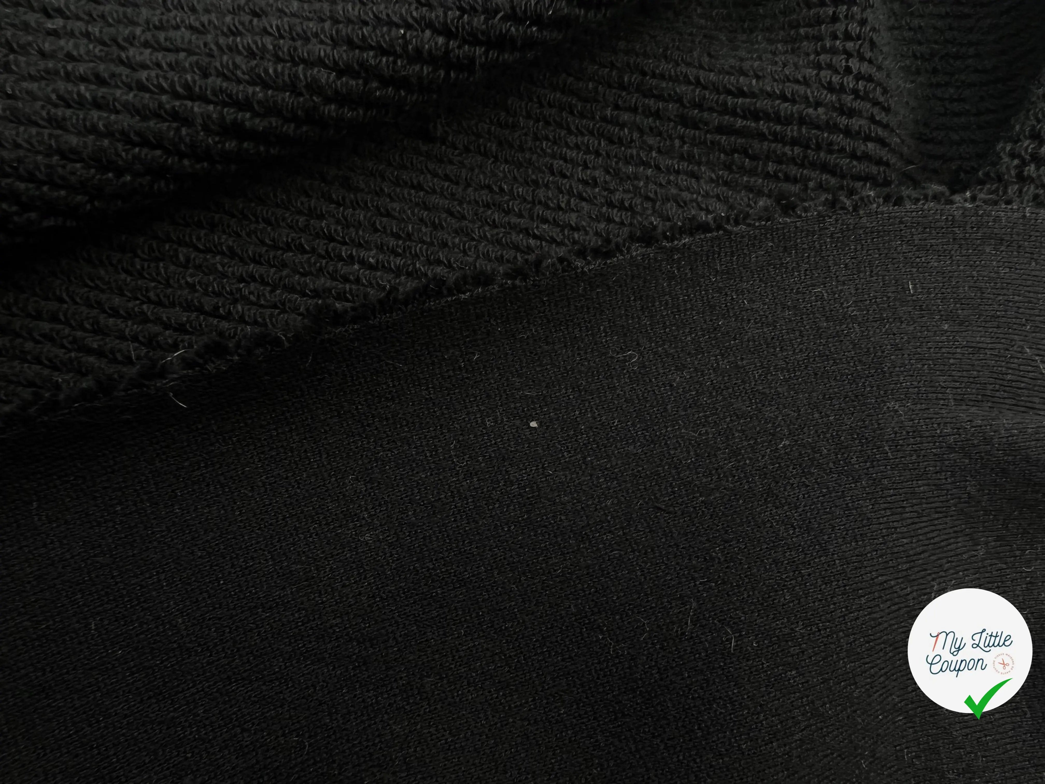 LAINAGE MAILLE DIAGONALE STRETCH NOIRE - coupon de tissu de 3 mĂštres - My Little Coupon - tissu - coudre