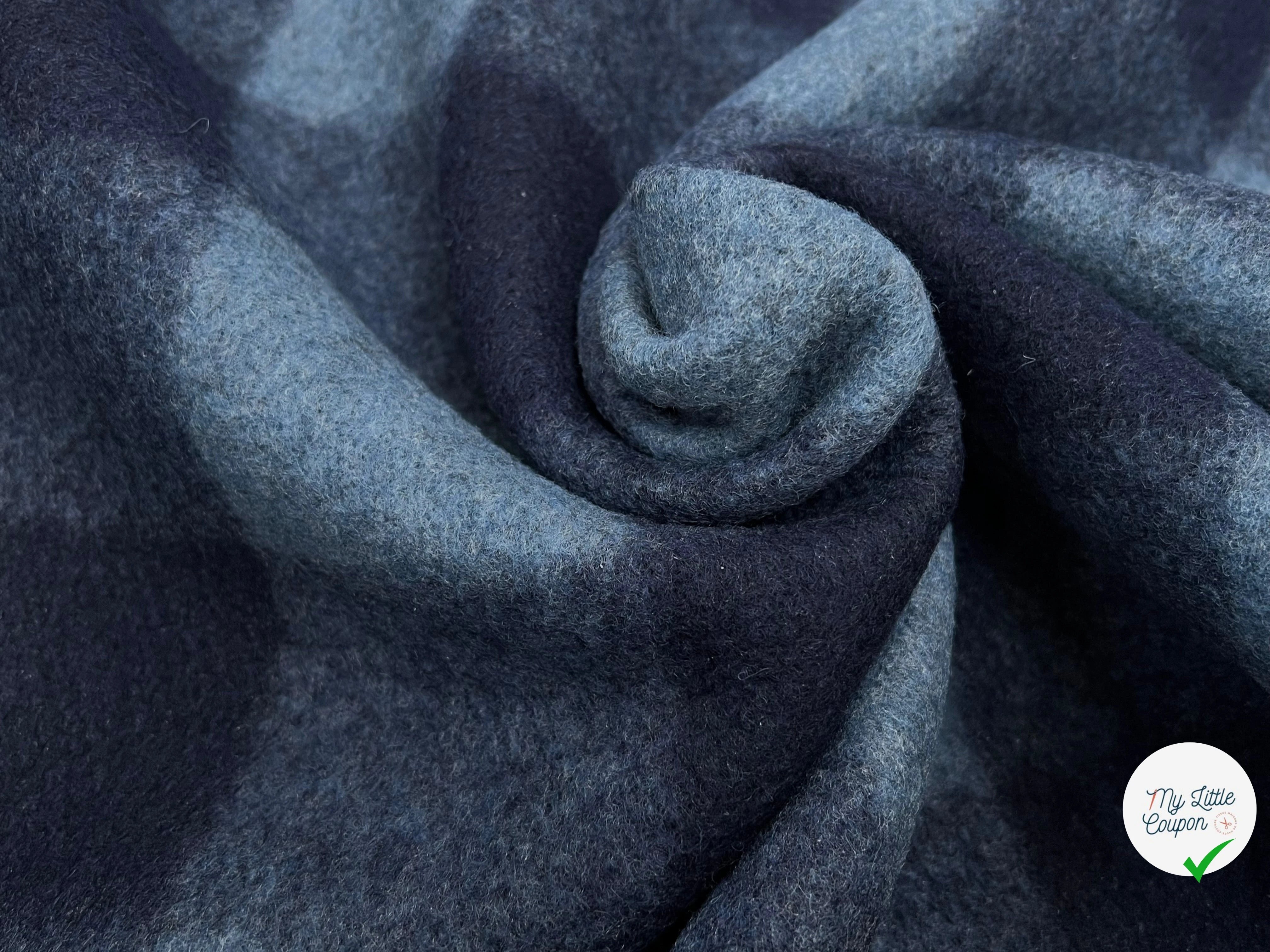 LAINAGE MANTEAU 27% LAINE À CARREAUX BLEU NAVY - My Little Coupon