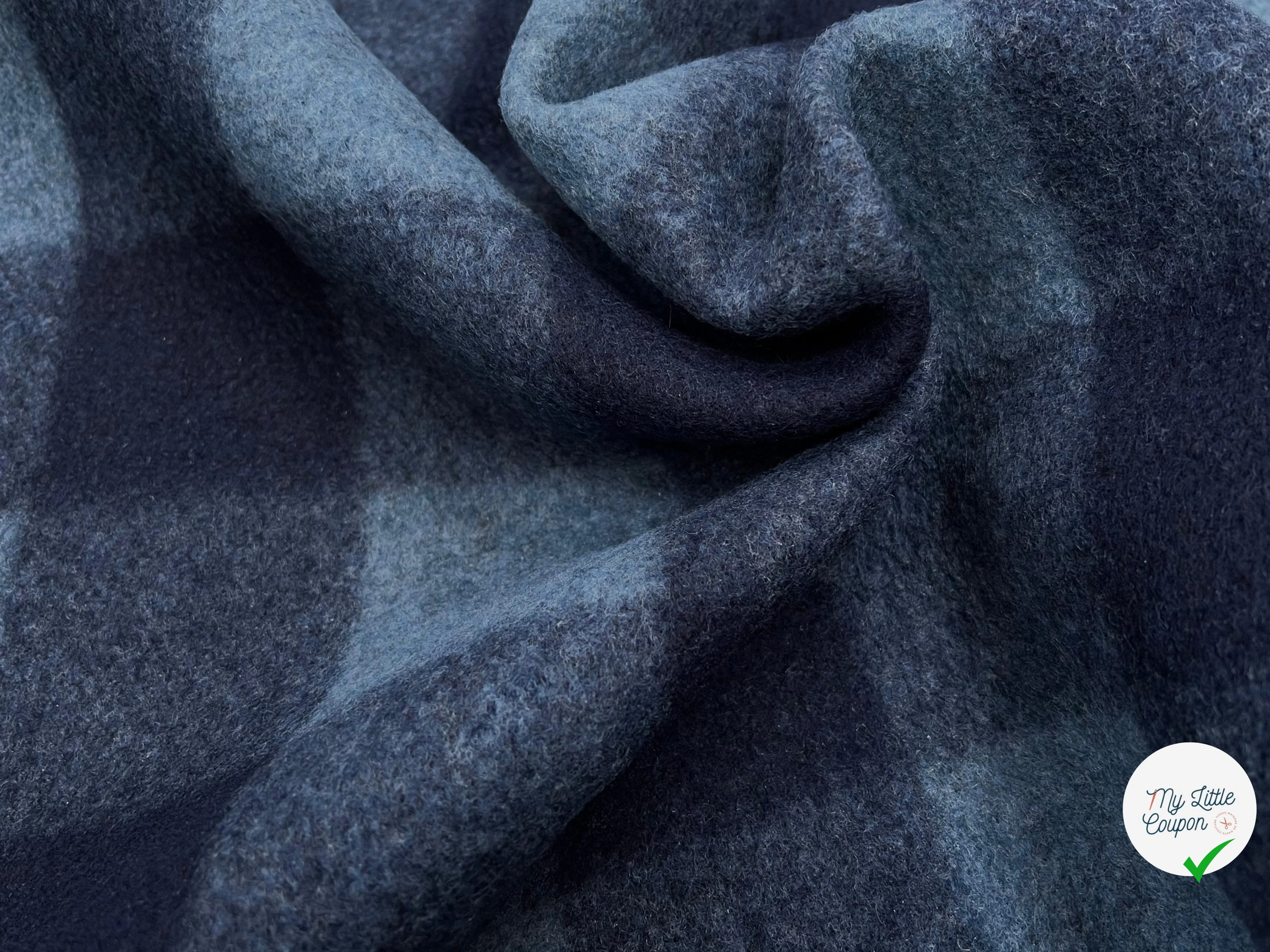 LAINAGE MANTEAU 27% LAINE À CARREAUX BLEU NAVY - My Little Coupon