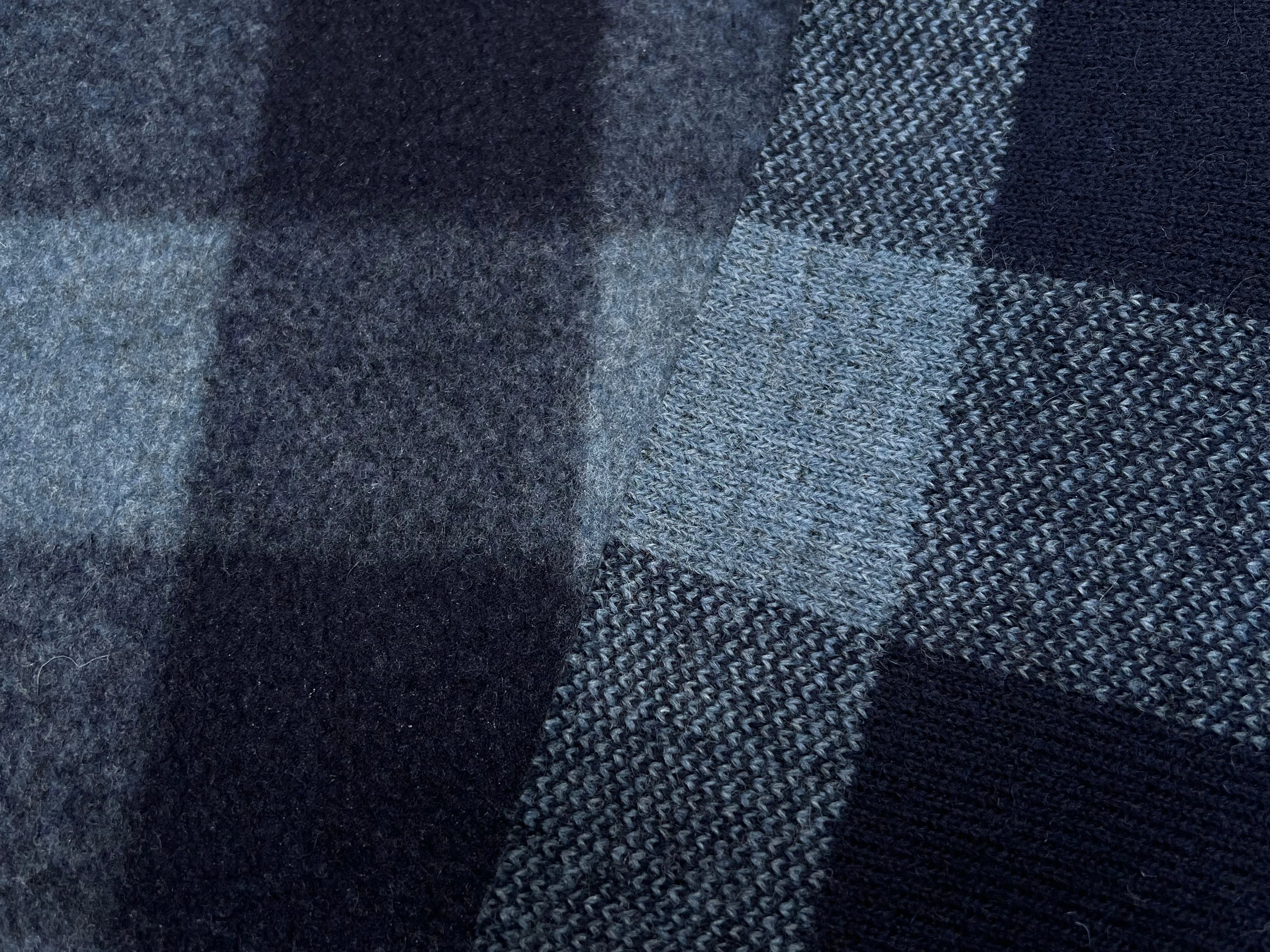 LAINAGE MANTEAU 27% LAINE À CARREAUX BLEU NAVY - My Little Coupon