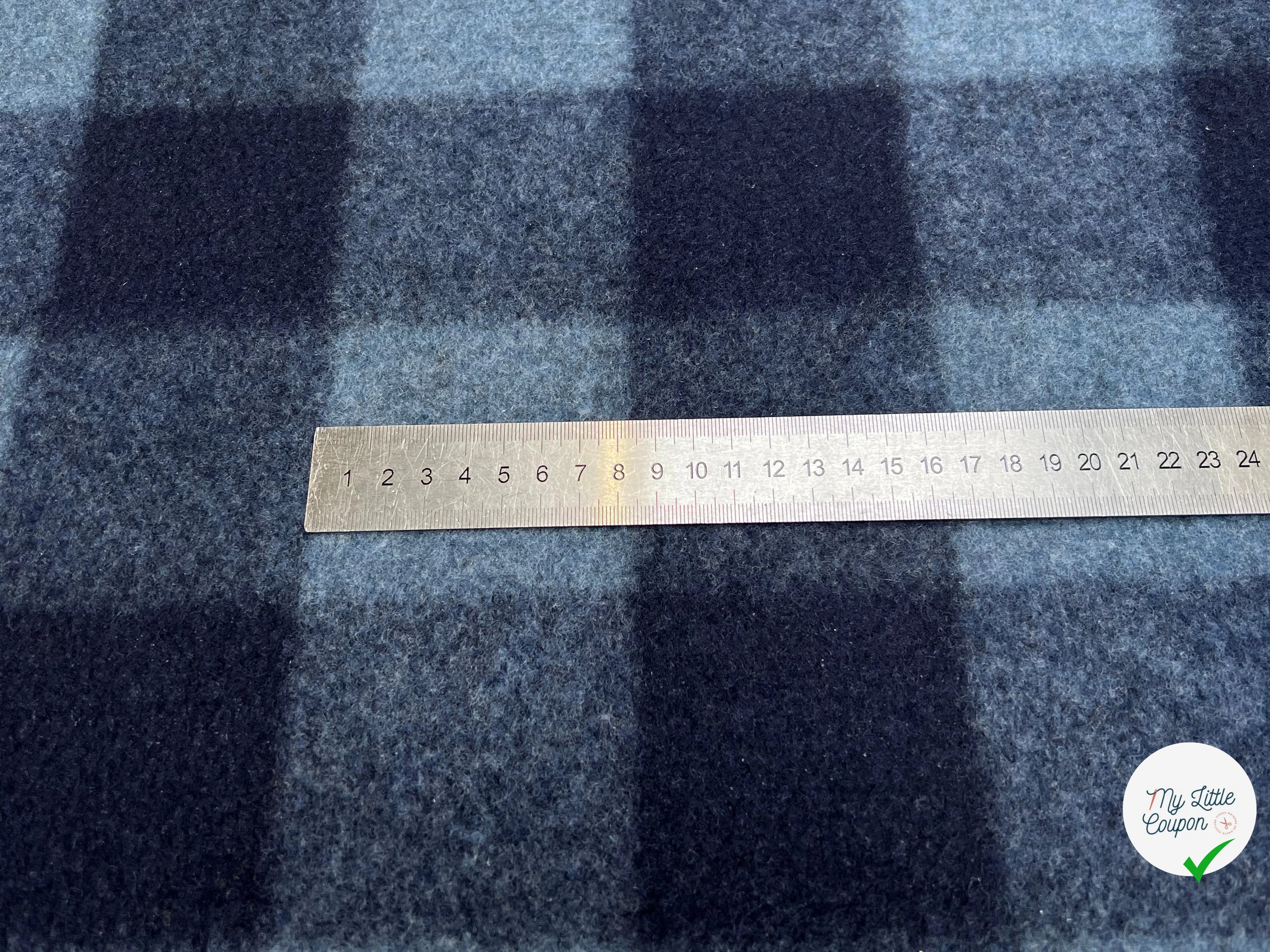 LAINAGE MANTEAU 27% LAINE À CARREAUX BLEU NAVY - My Little Coupon