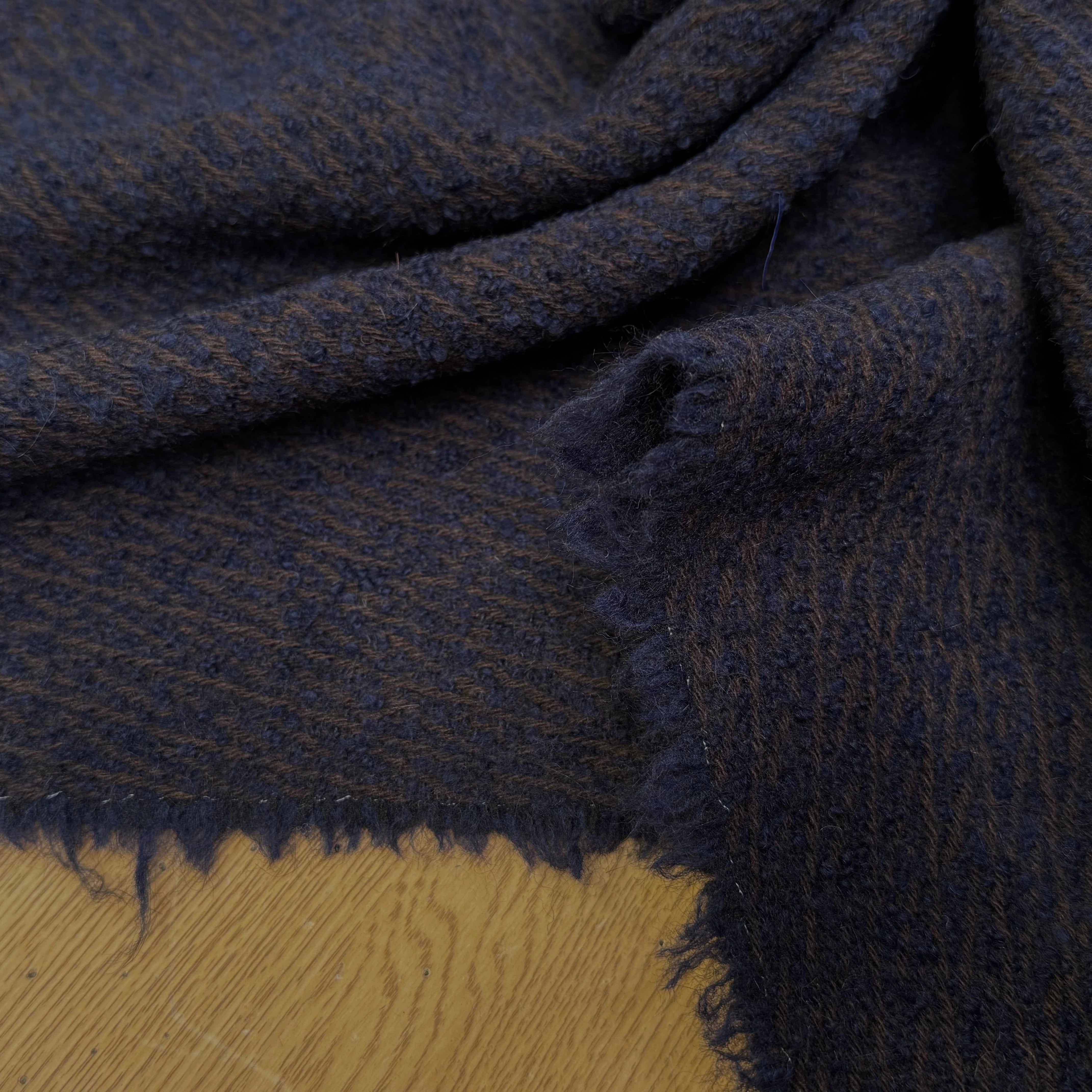 LAINAGE MANTEAU BOUCLETTE BLEU MARRON 10% ALPAGA - My Little Coupon