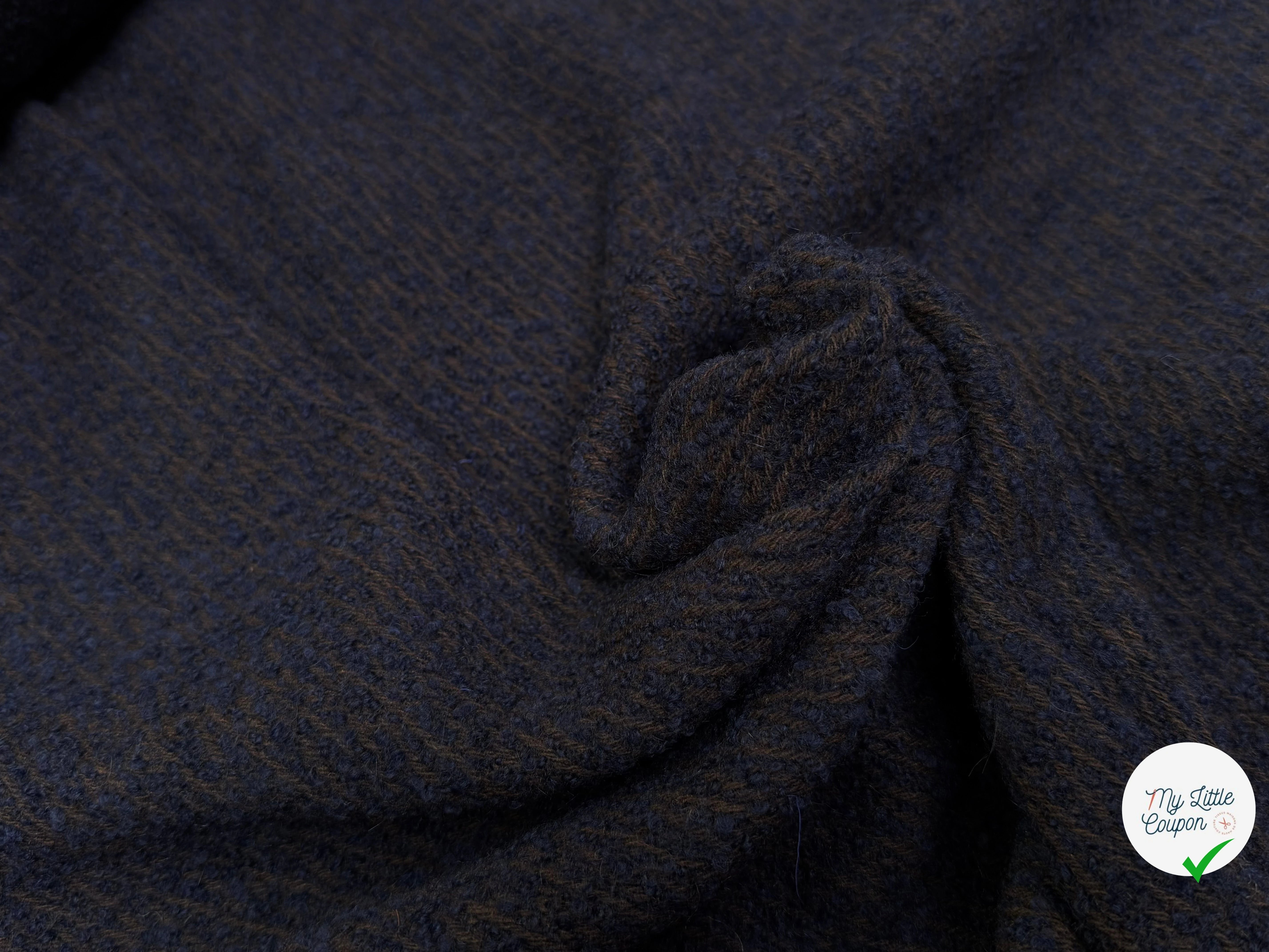 LAINAGE MANTEAU BOUCLETTE BLEU MARRON 10% ALPAGA - My Little Coupon