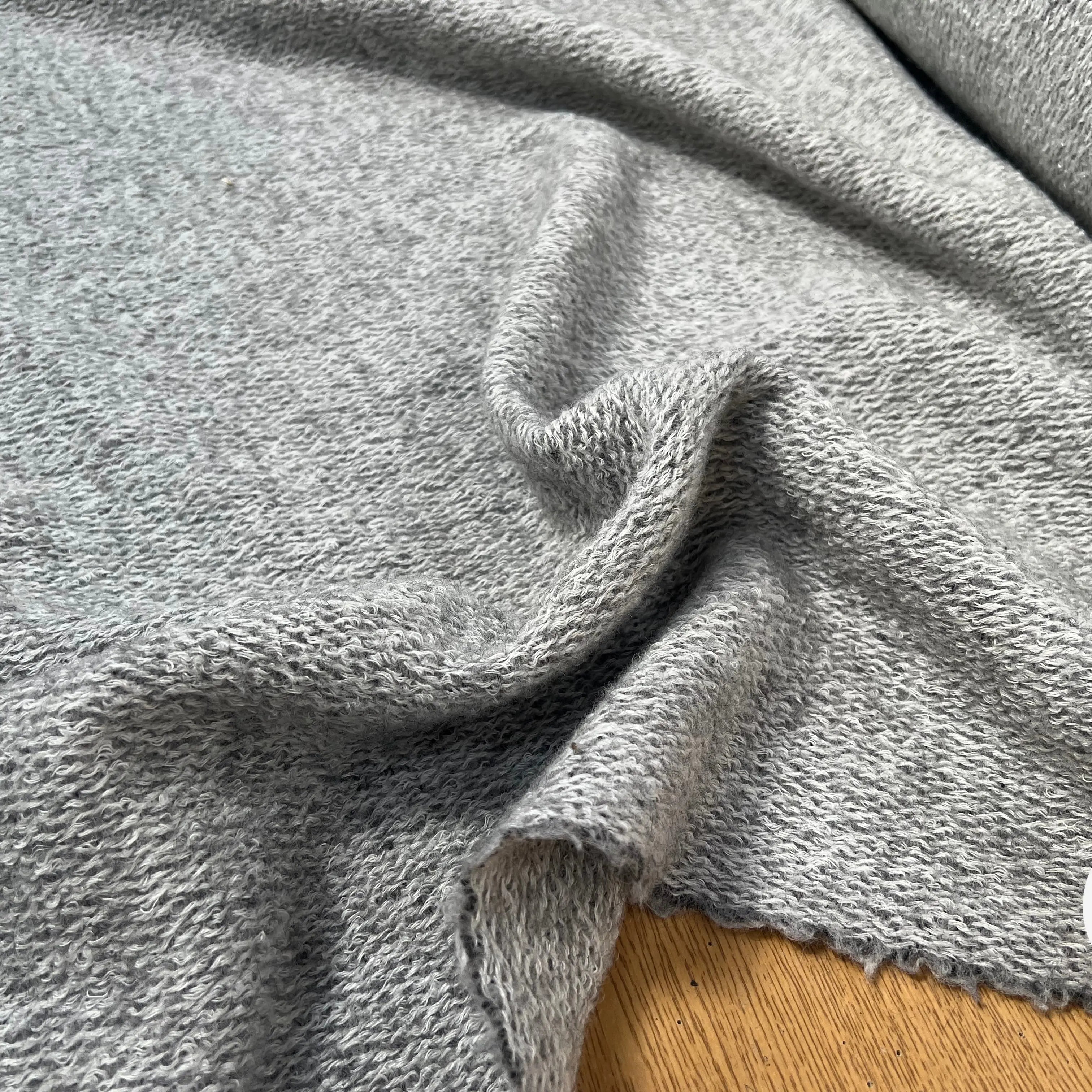 LAINAGE MANTEAU BOUCLETTE LAINE MERINOS GRIS CLAIR - My Little Coupon