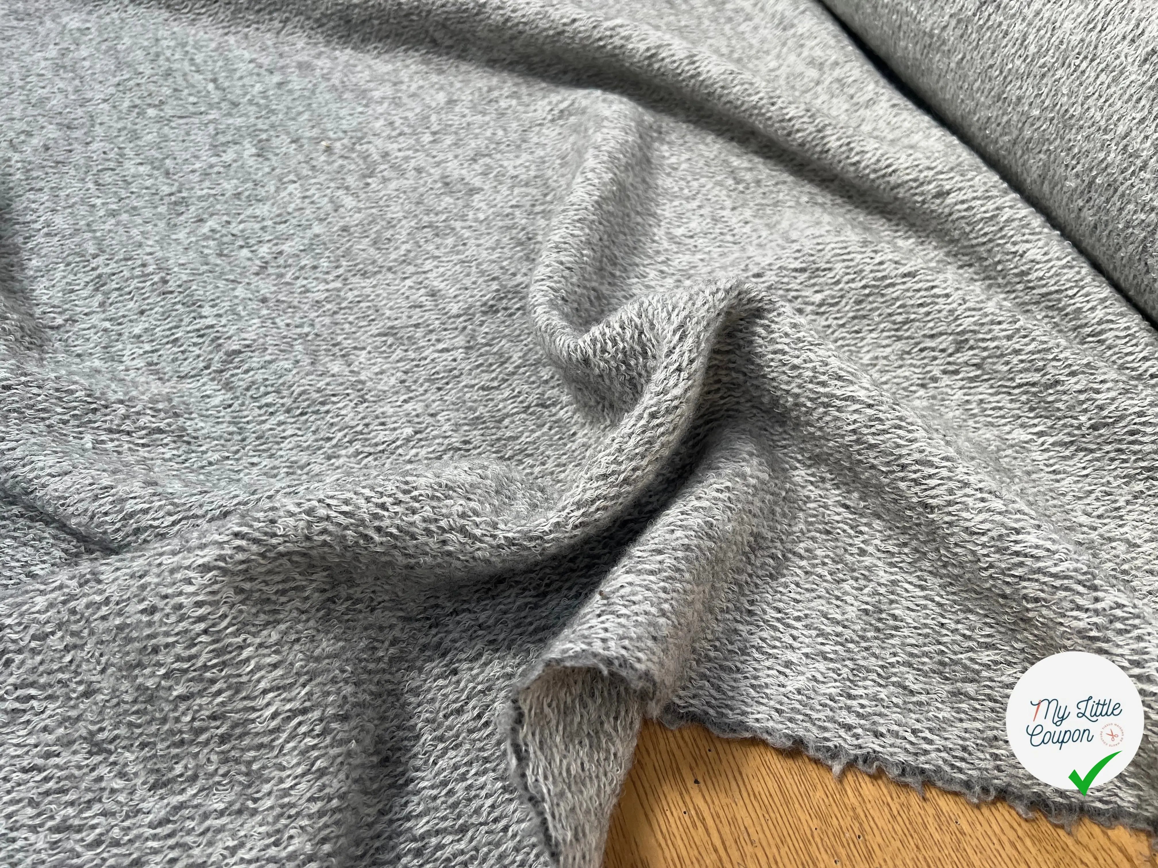 LAINAGE MANTEAU BOUCLETTE LAINE MERINOS GRIS CLAIR - My Little Coupon