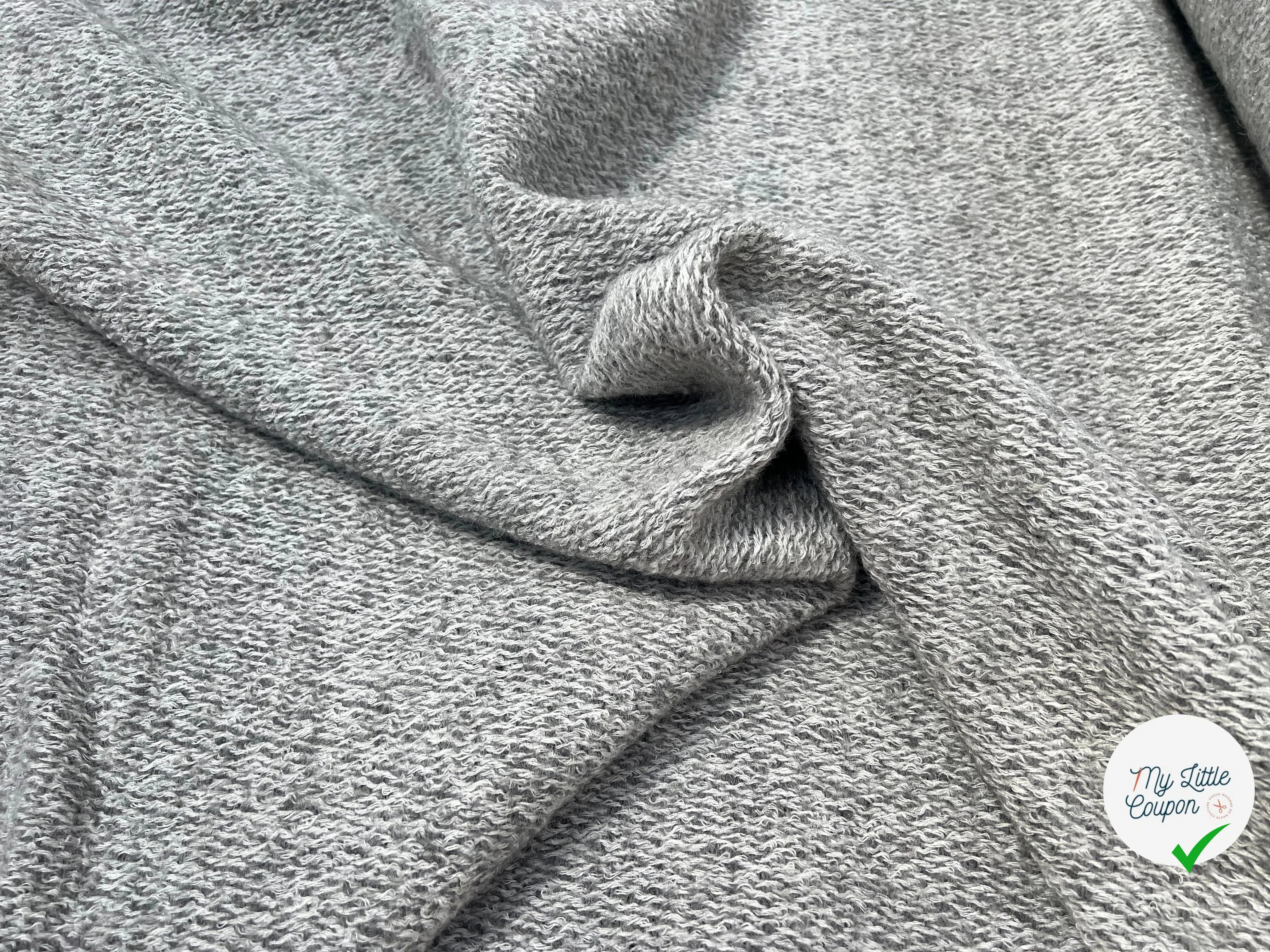 LAINAGE MANTEAU BOUCLETTE LAINE MERINOS GRIS CLAIR - My Little Coupon