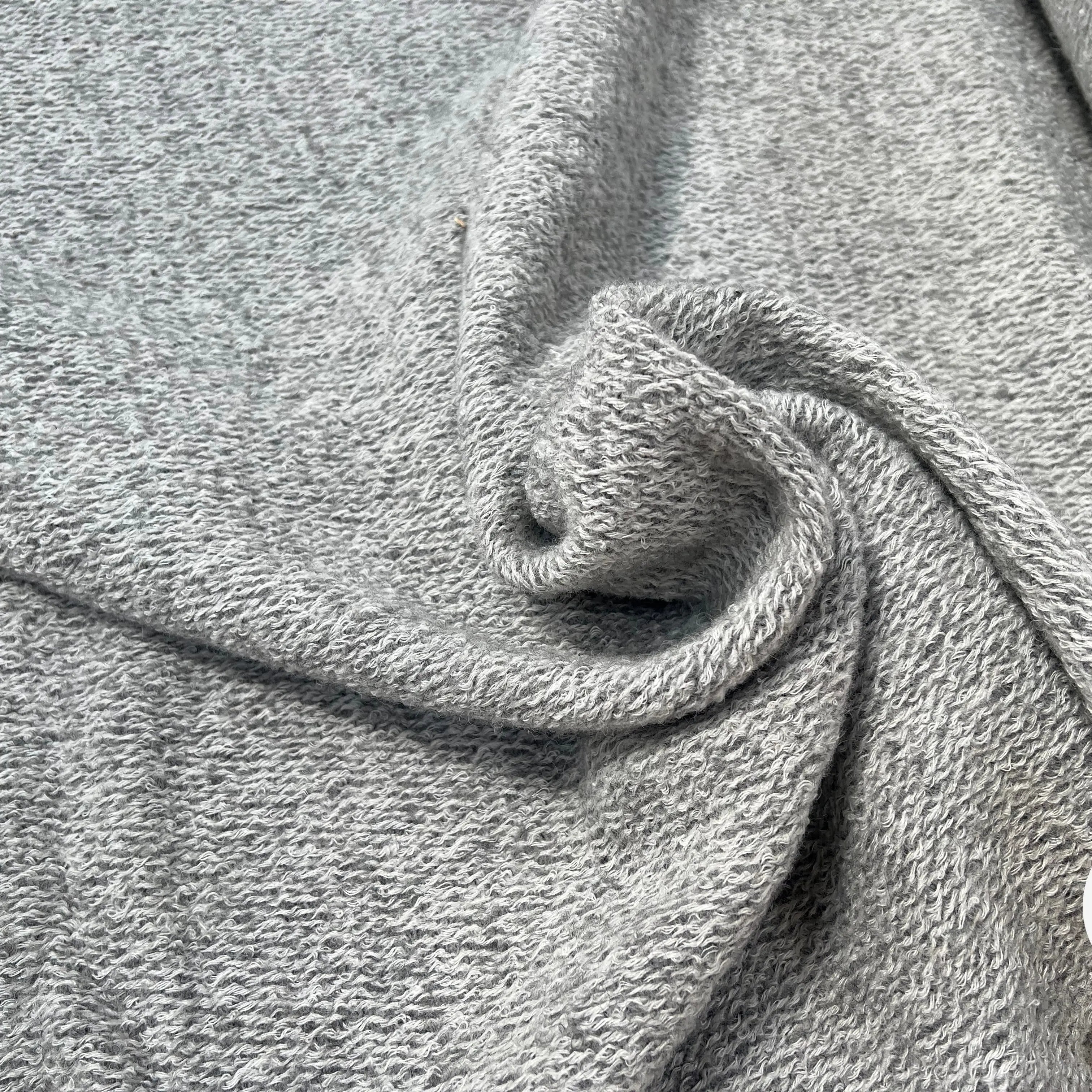 LAINAGE MANTEAU BOUCLETTE LAINE MERINOS GRIS CLAIR - My Little Coupon