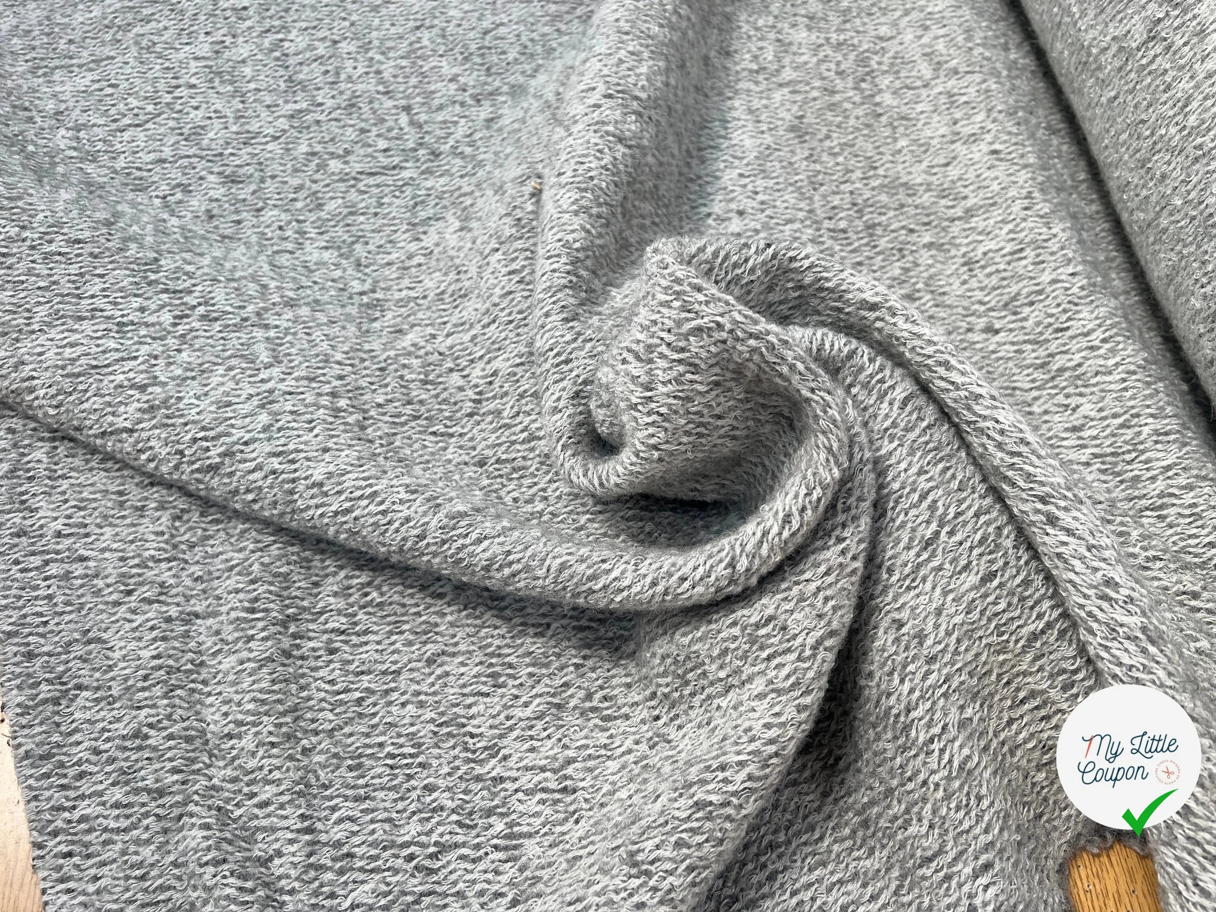 LAINAGE MANTEAU BOUCLETTE LAINE MERINOS GRIS CLAIR - My Little Coupon