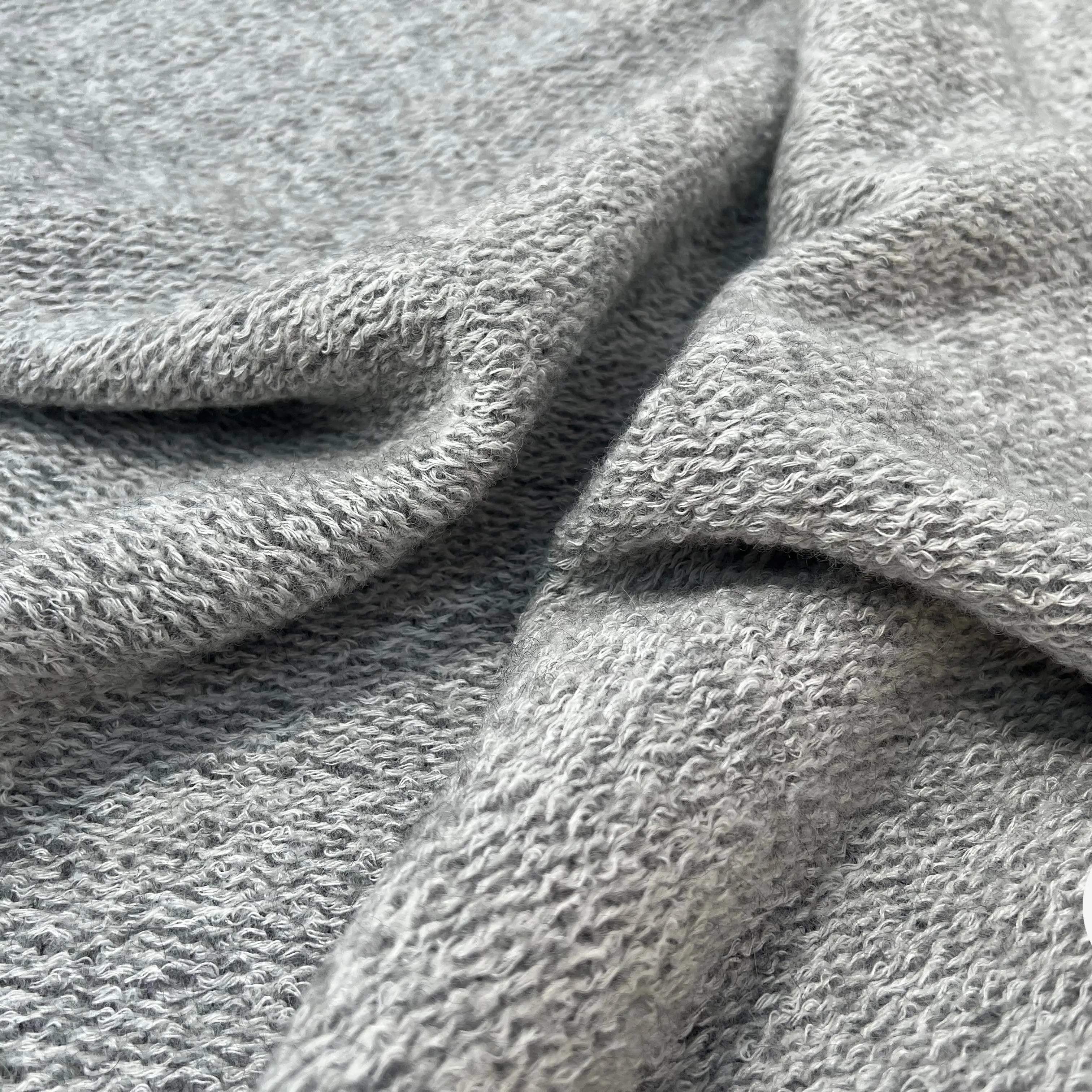 LAINAGE MANTEAU BOUCLETTE LAINE MERINOS GRIS CLAIR - My Little Coupon