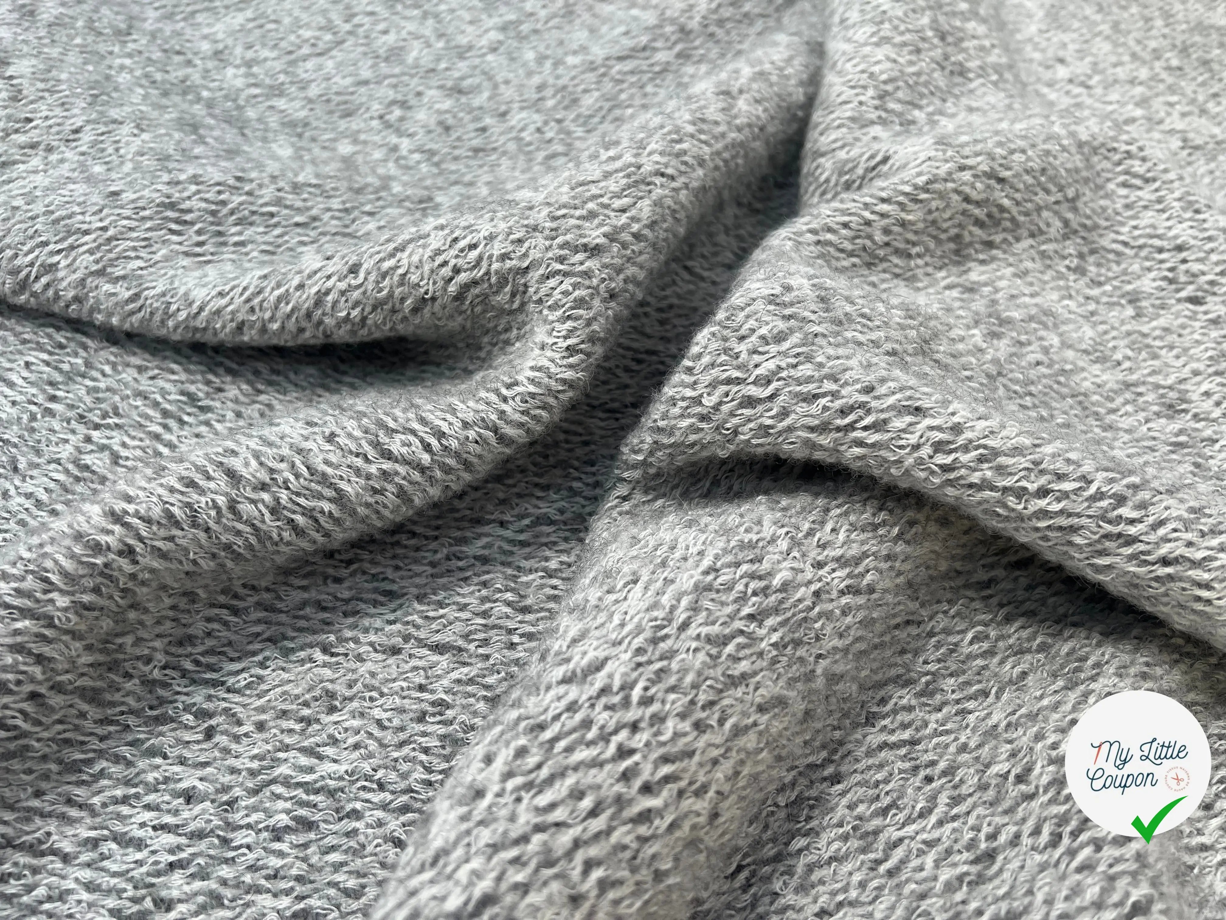 LAINAGE MANTEAU BOUCLETTE LAINE MERINOS GRIS CLAIR - My Little Coupon