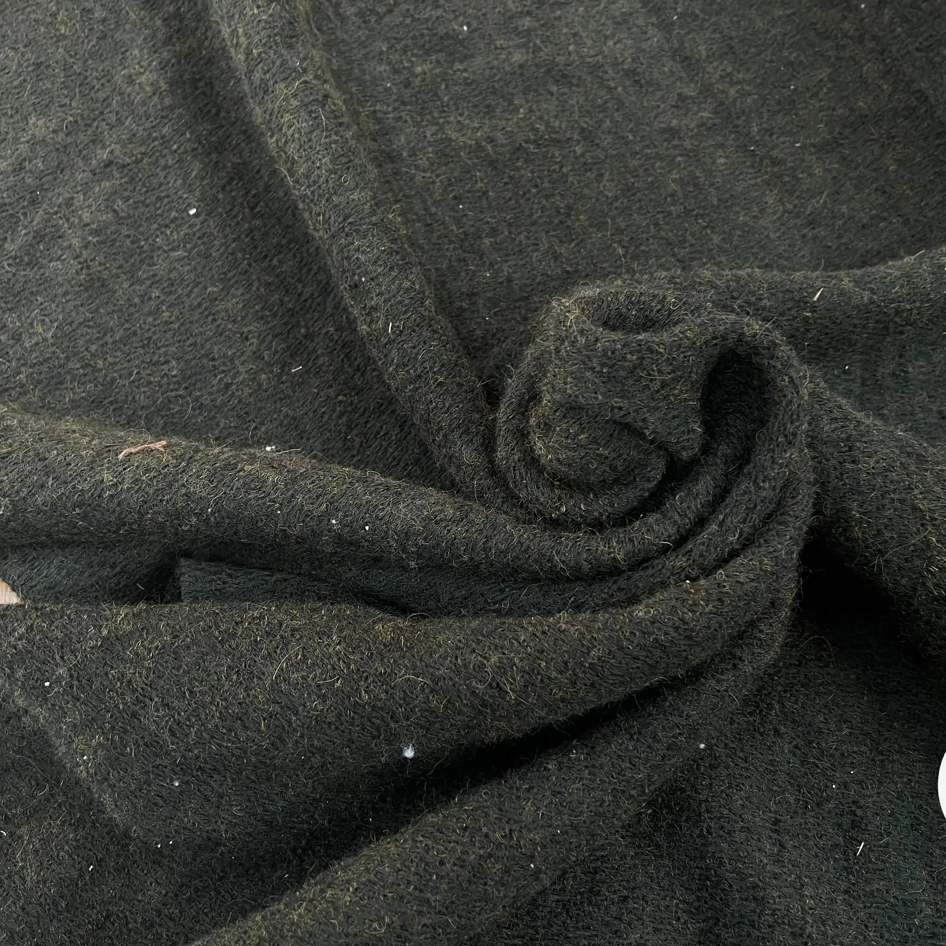 LAINAGE MANTEAU BOUCLETTE LAINE MERINOS KAKI - My Little Coupon