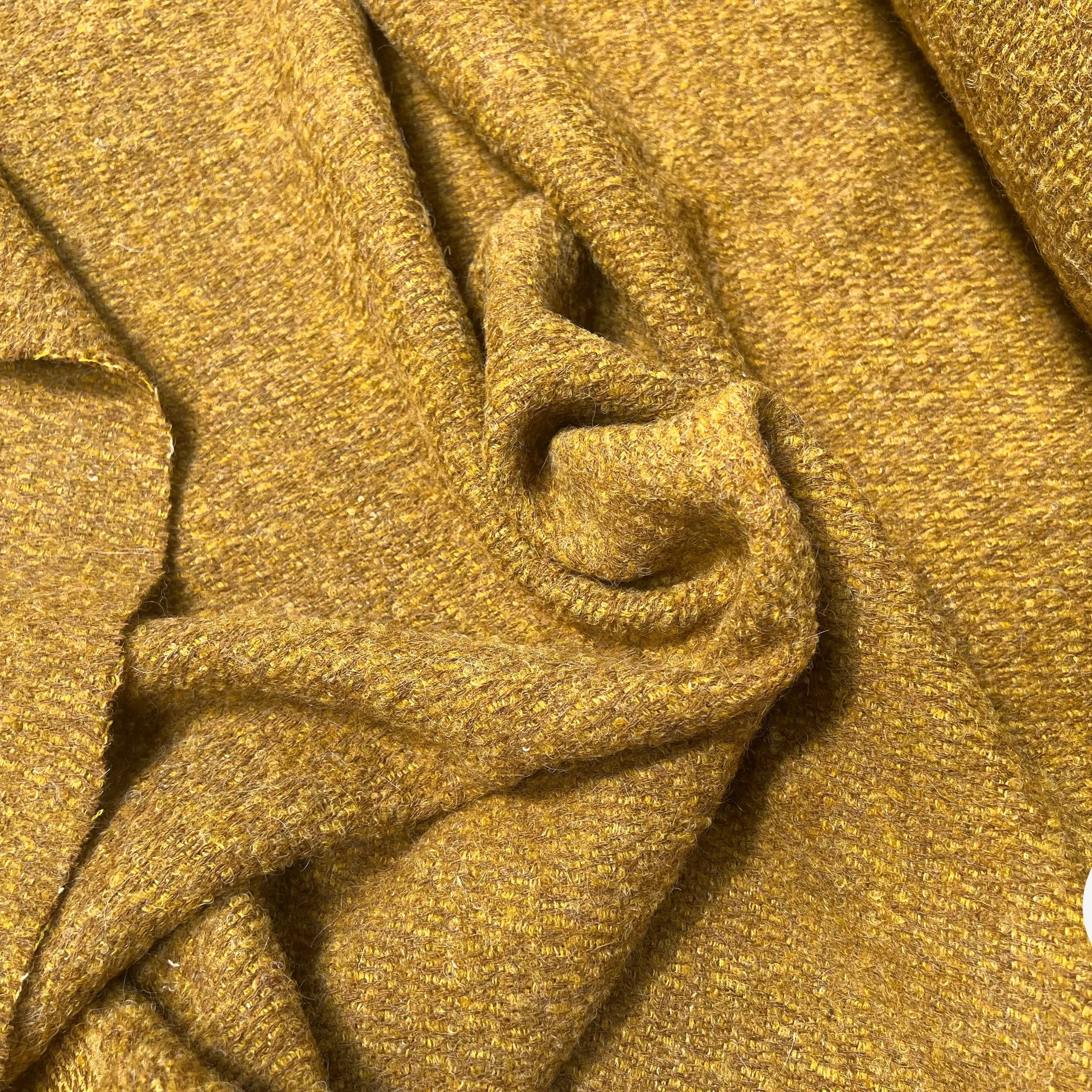 LAINAGE MANTEAU BOUCLETTE LAINE MERINOS MOUTARDE - My Little Coupon