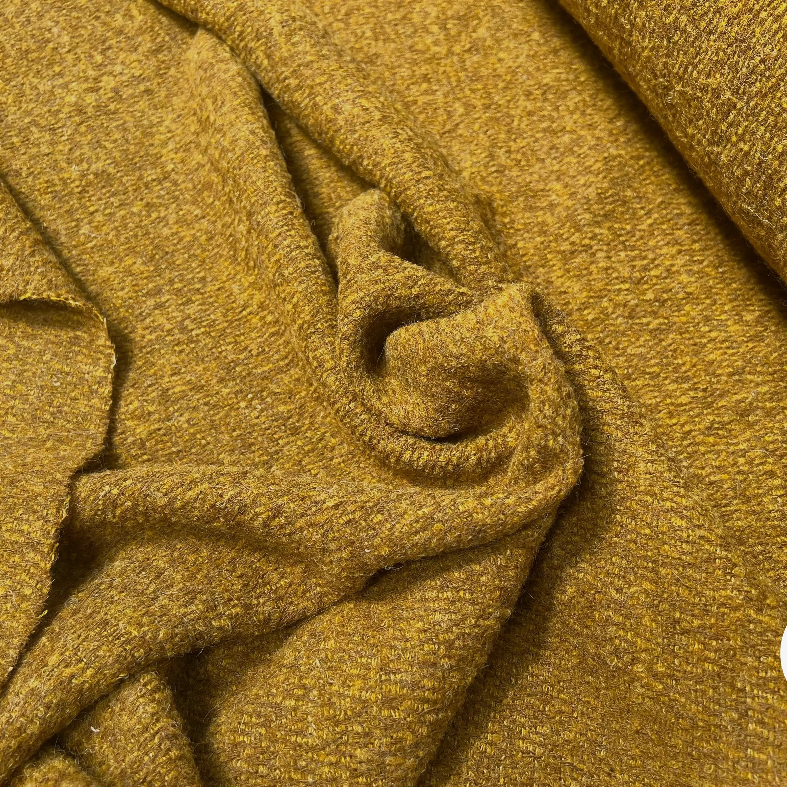 LAINAGE MANTEAU BOUCLETTE LAINE MERINOS MOUTARDE - My Little Coupon