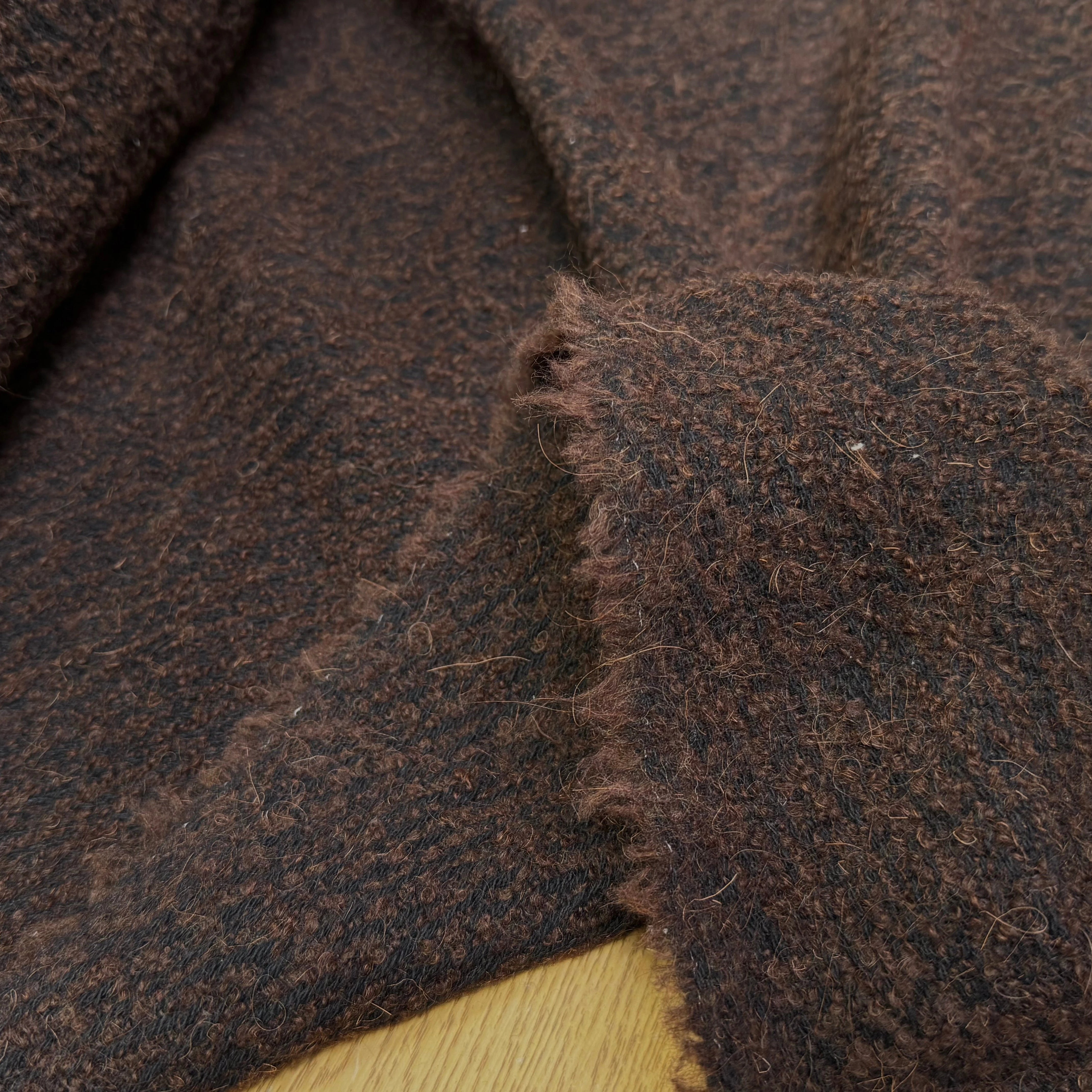 LAINAGE MANTEAU BOUCLETTE MARRON NOIR 10% ALPAGA - My Little Coupon