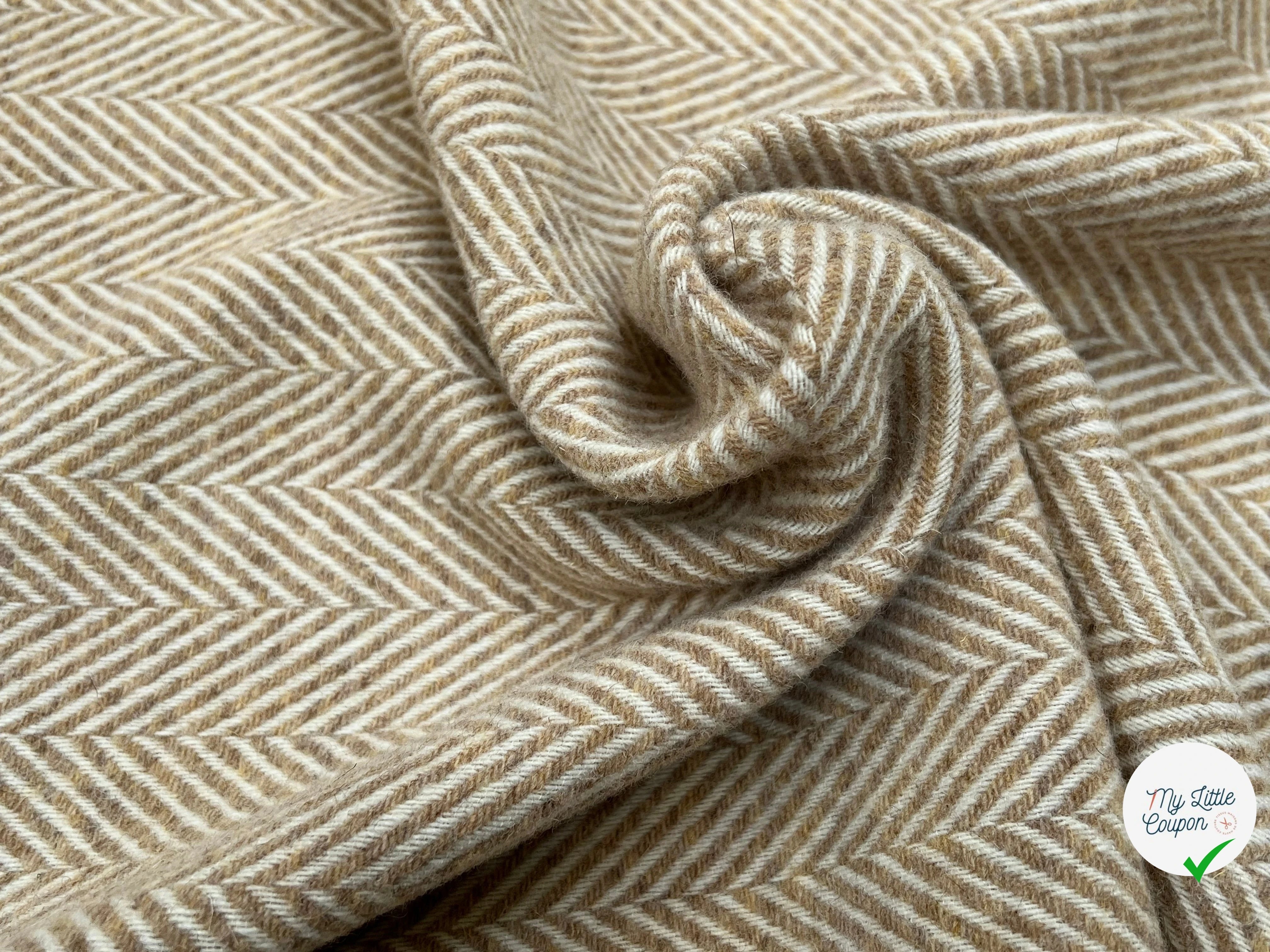 LAINAGE MANTEAU CHEVRON BEIGE CRÊME 100% LAINE - My Little Coupon