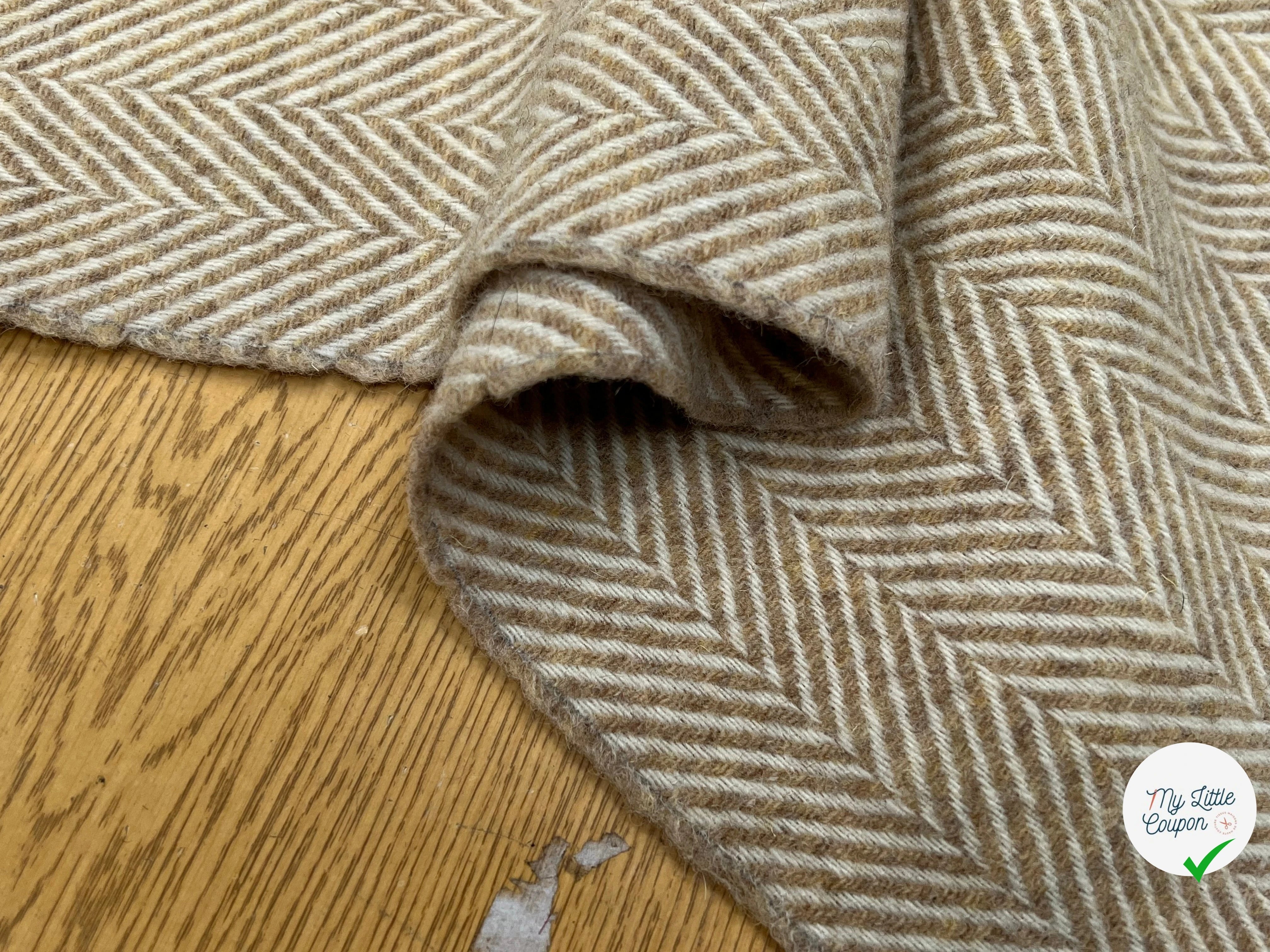 LAINAGE MANTEAU CHEVRON BEIGE CRÊME 100% LAINE - My Little Coupon