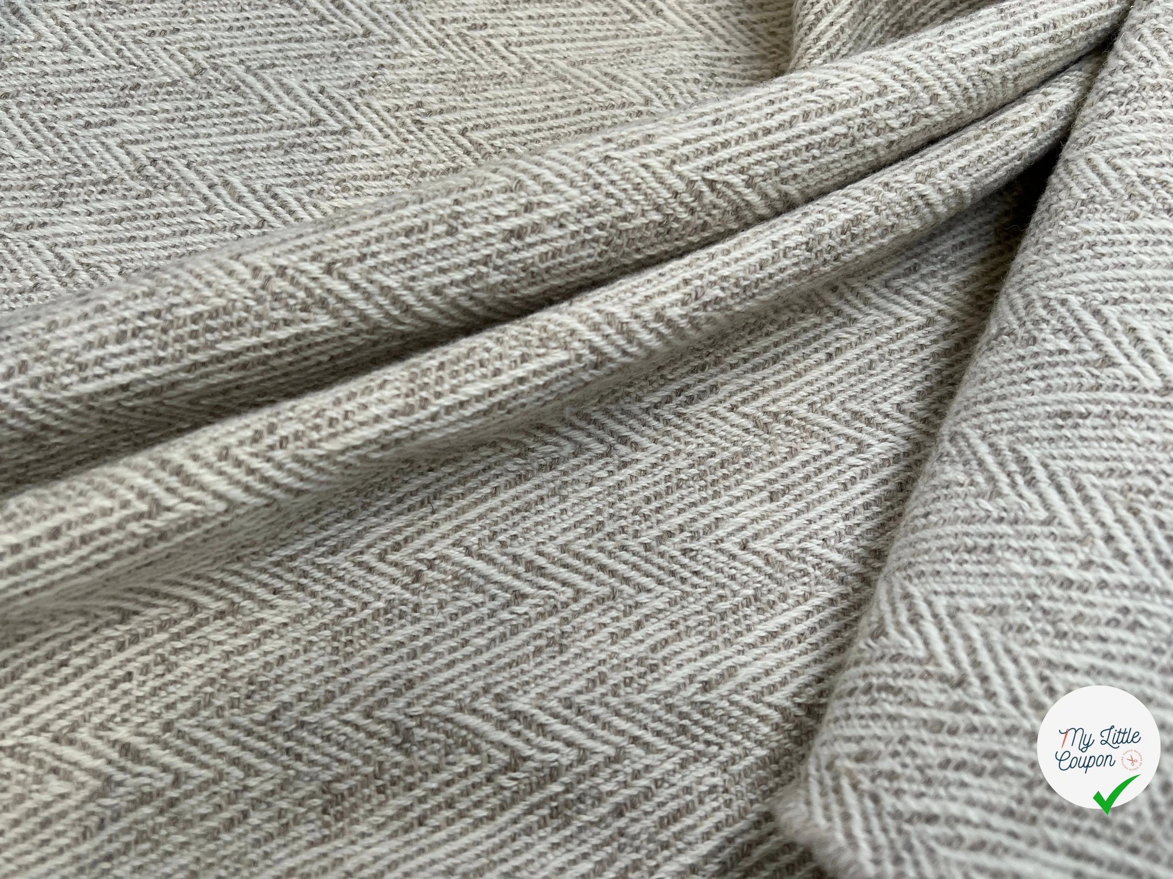 LAINAGE MANTEAU CHEVRON BEIGE GRIS - My Little Coupon