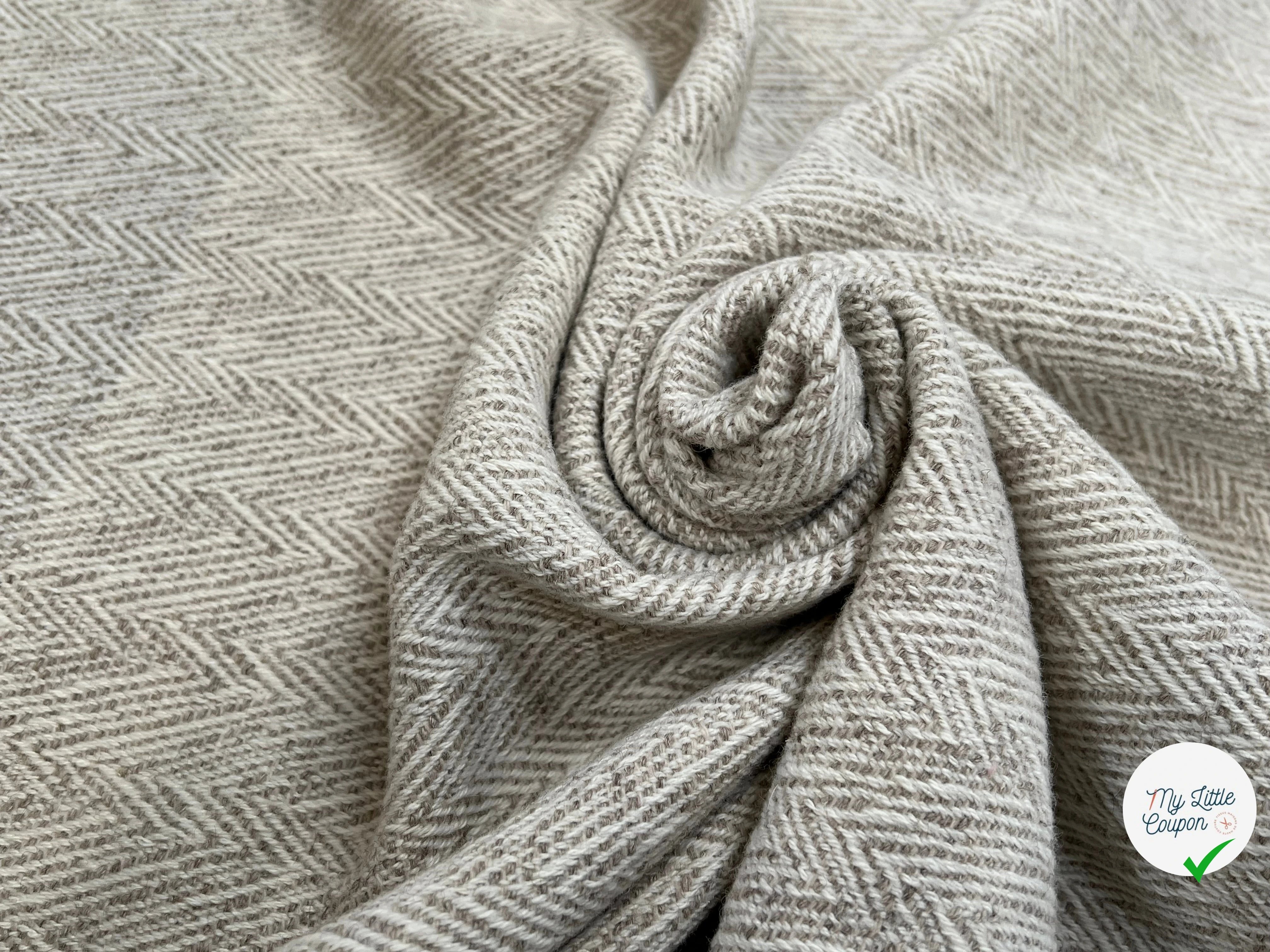LAINAGE MANTEAU CHEVRON BEIGE GRIS - My Little Coupon