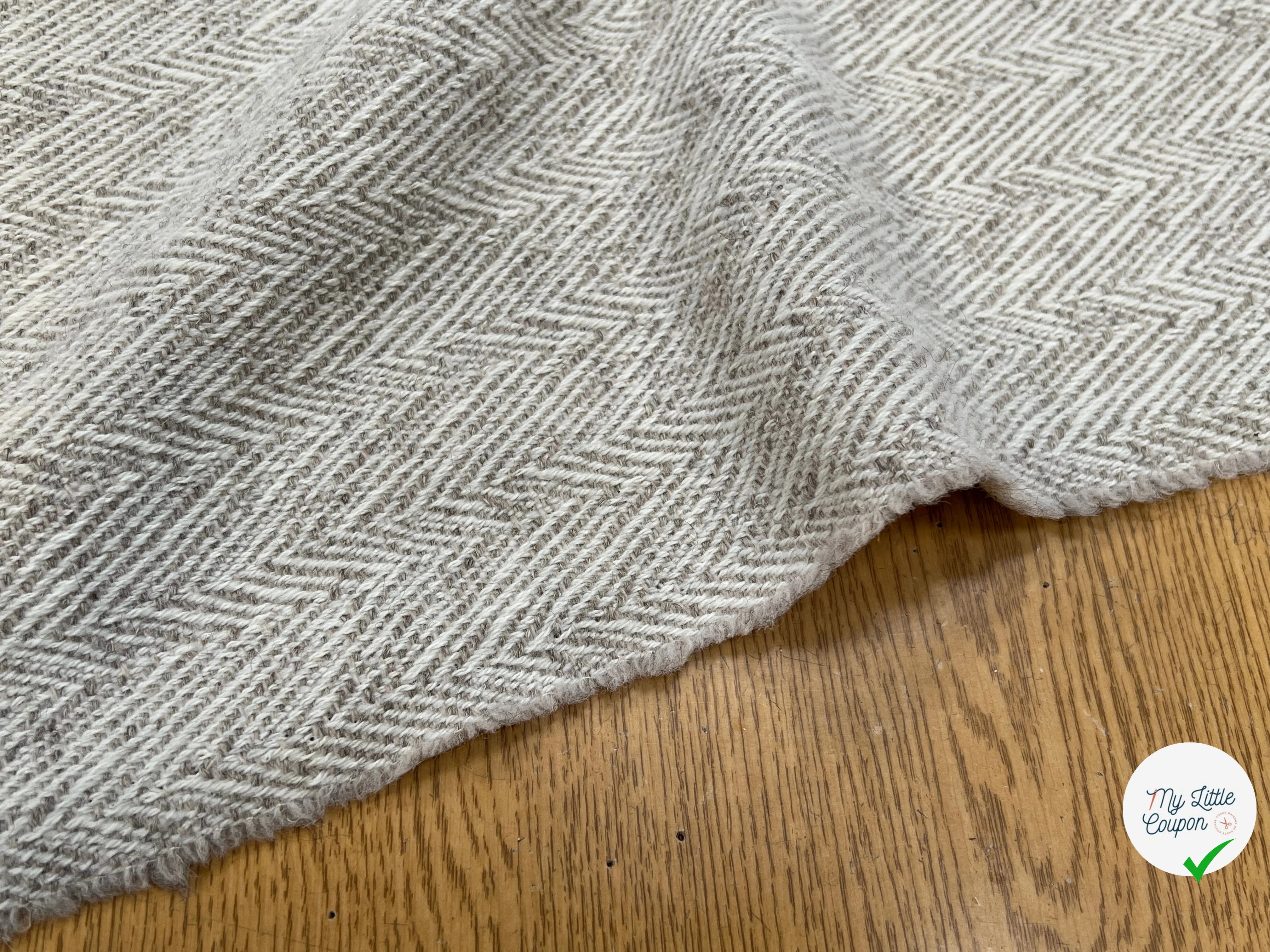 LAINAGE MANTEAU CHEVRON BEIGE GRIS - My Little Coupon