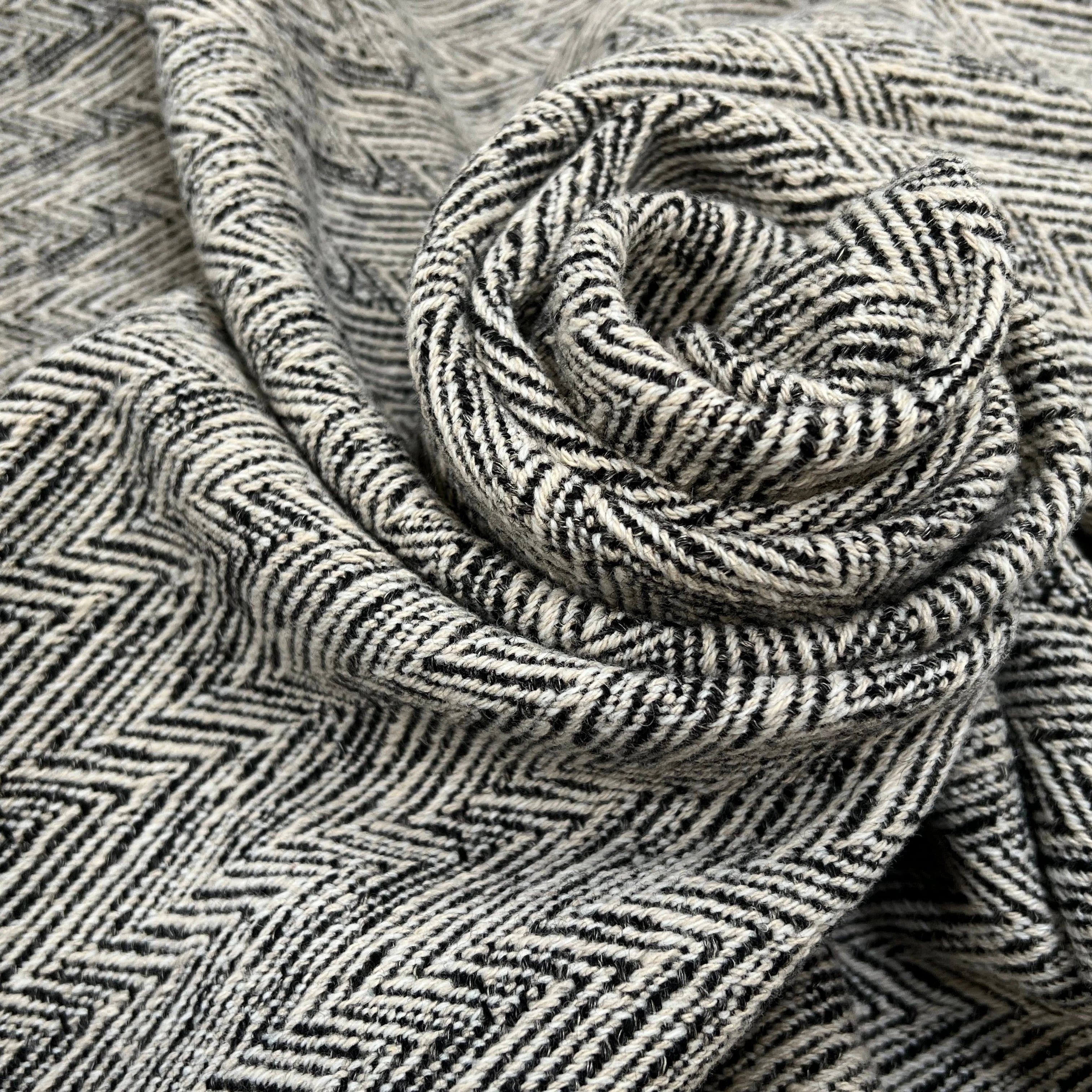 LAINAGE MANTEAU CHEVRON BEIGE NOIR - My Little Coupon