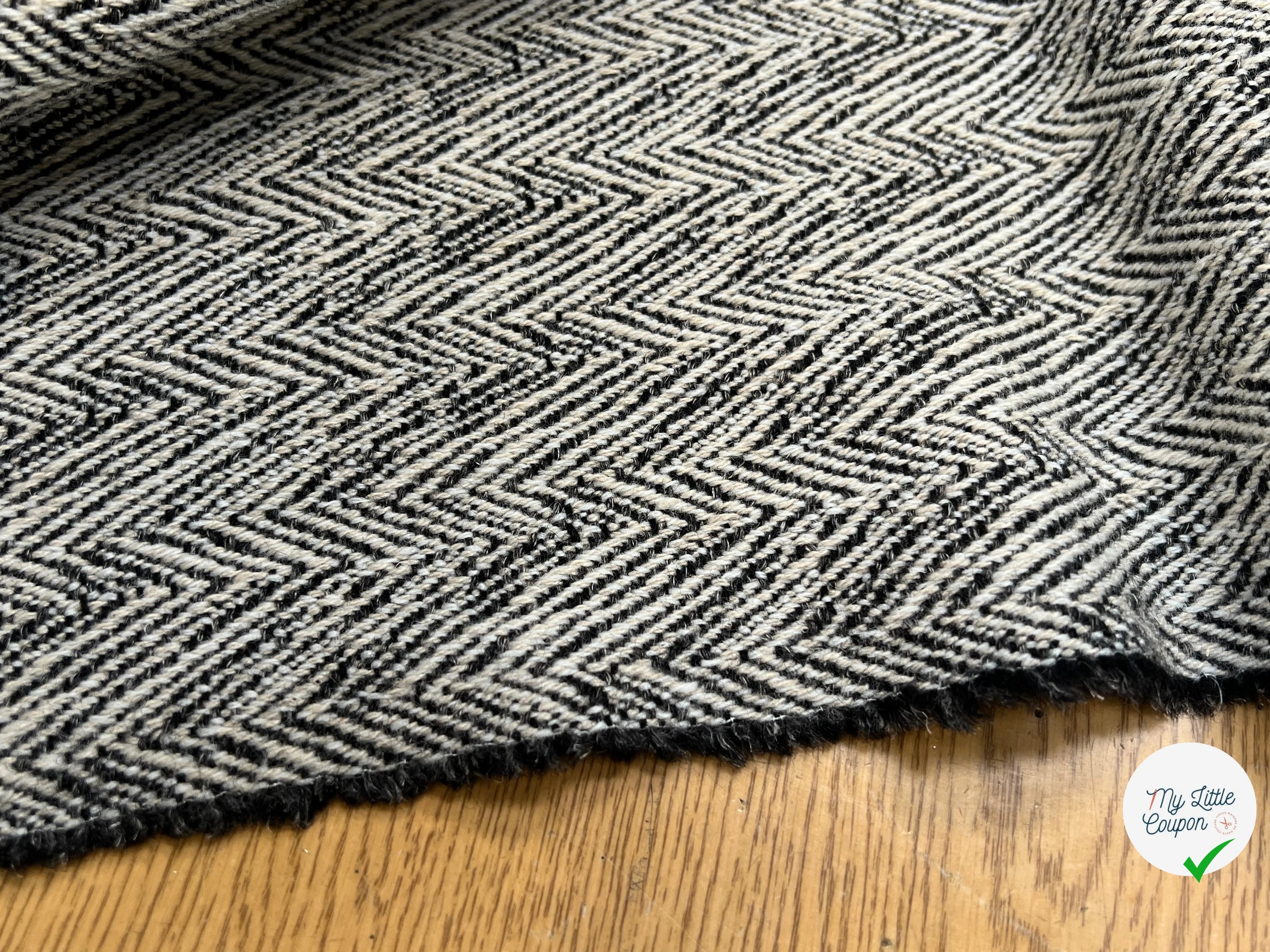 LAINAGE MANTEAU CHEVRON BEIGE NOIR - My Little Coupon