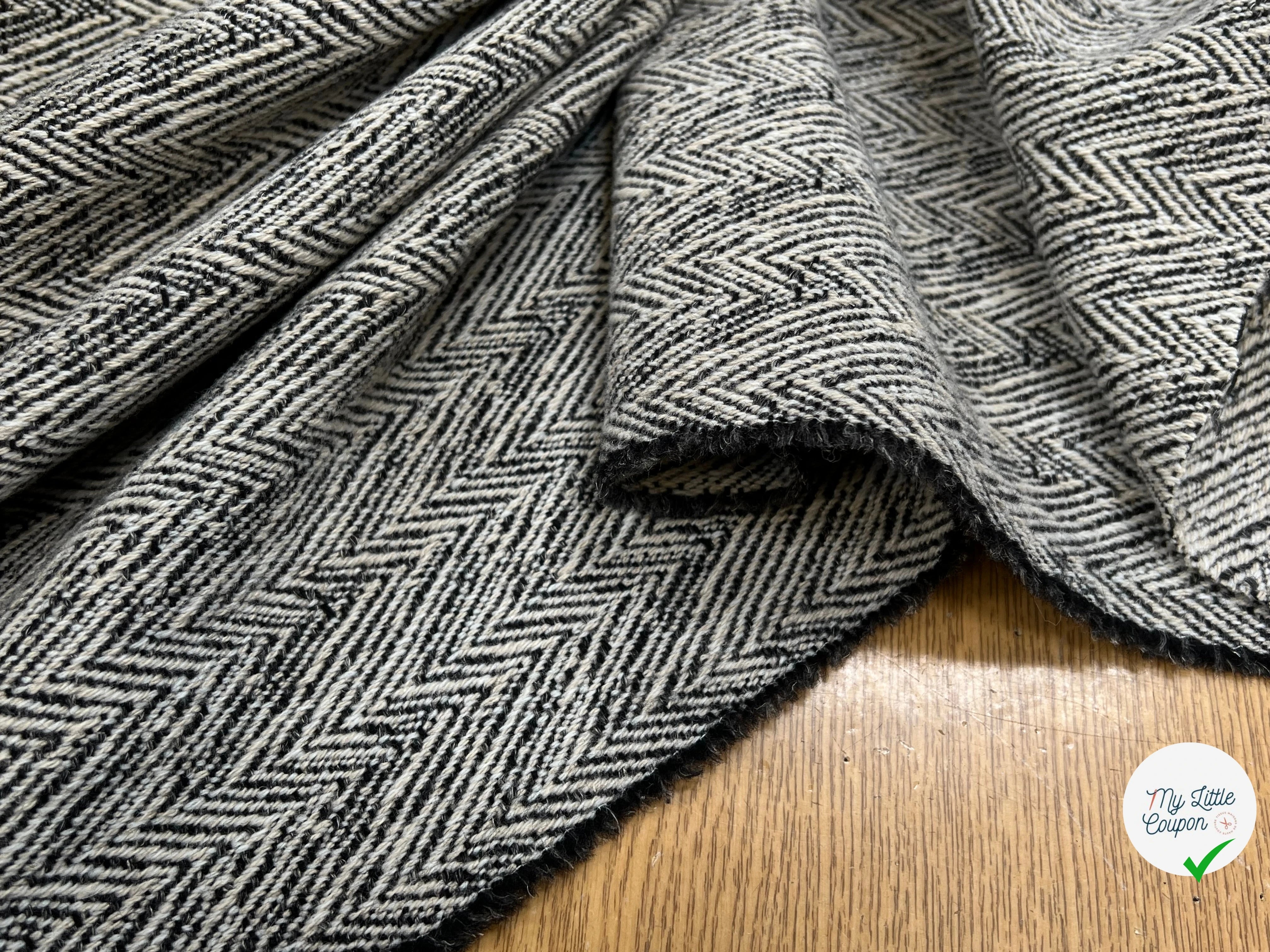 LAINAGE MANTEAU CHEVRON BEIGE NOIR - My Little Coupon