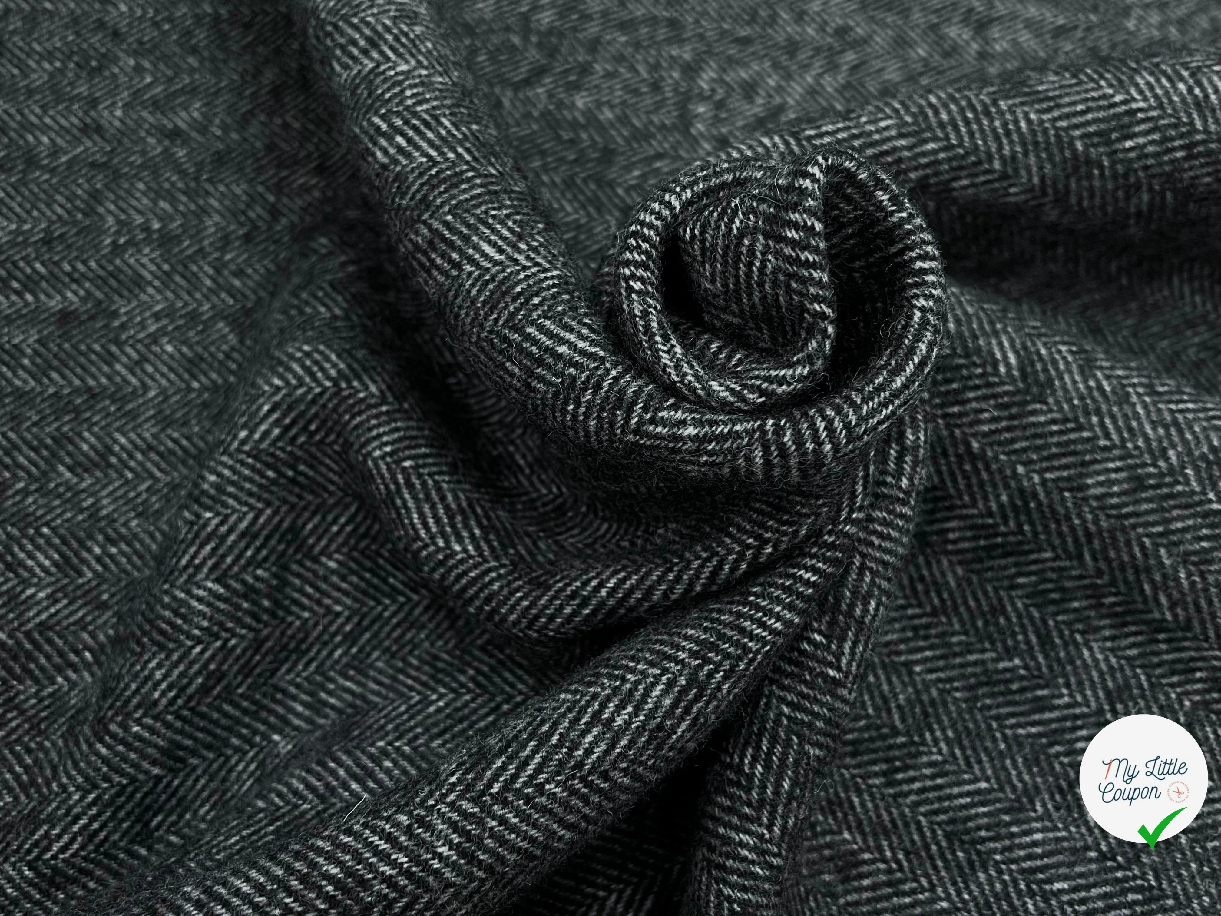 LAINAGE MANTEAU CHEVRON GRIS CHINÉ ASPECT DOUX 150CM - My Little Coupon