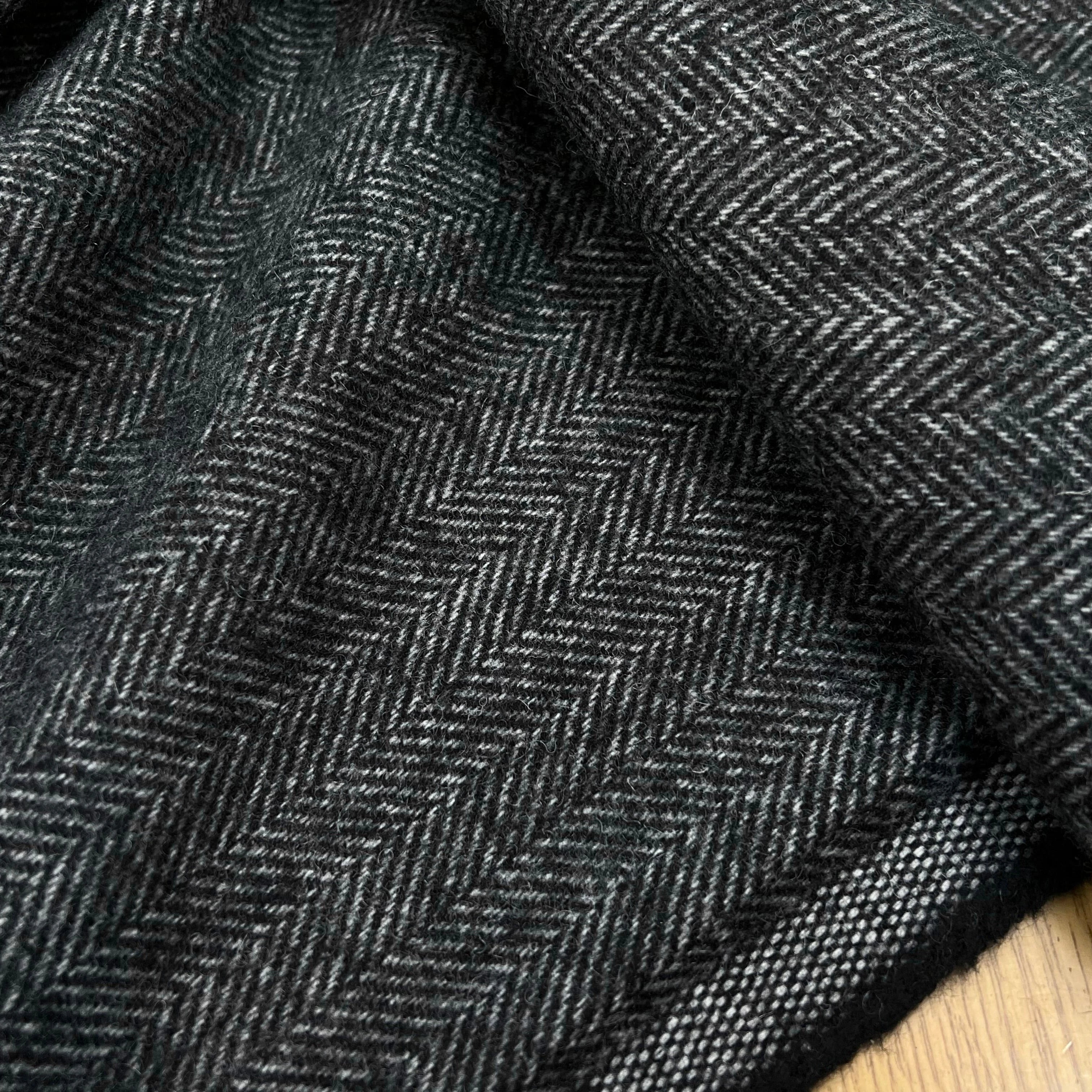 LAINAGE MANTEAU CHEVRON GRIS CHINÉ ASPECT DOUX 150CM - My Little Coupon