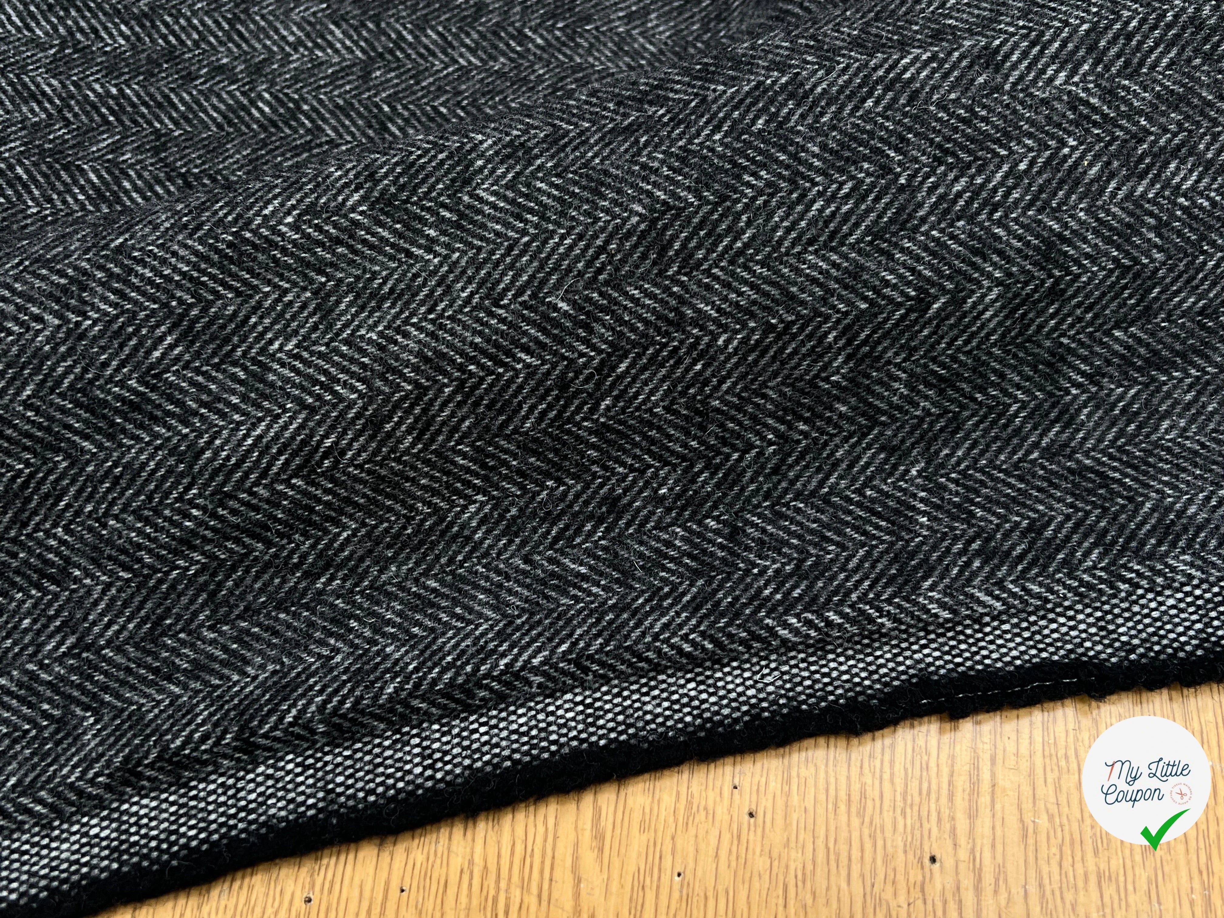 LAINAGE MANTEAU CHEVRON GRIS CHINÉ ASPECT DOUX 150CM - My Little Coupon