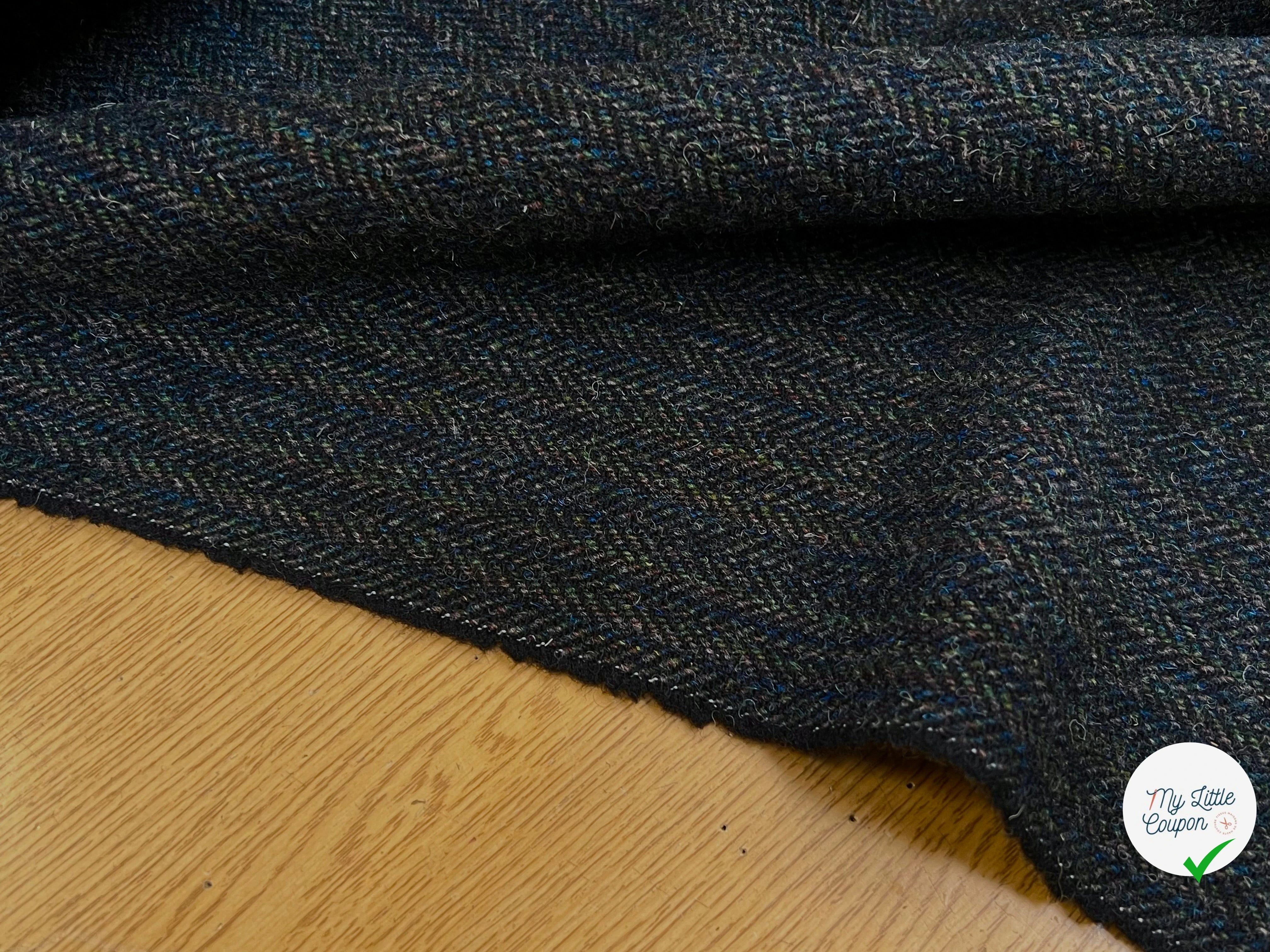 LAINAGE MANTEAU CHEVRON MULTICOLORES BLEU VERT GRIS 100% LAINE - My Little Coupon