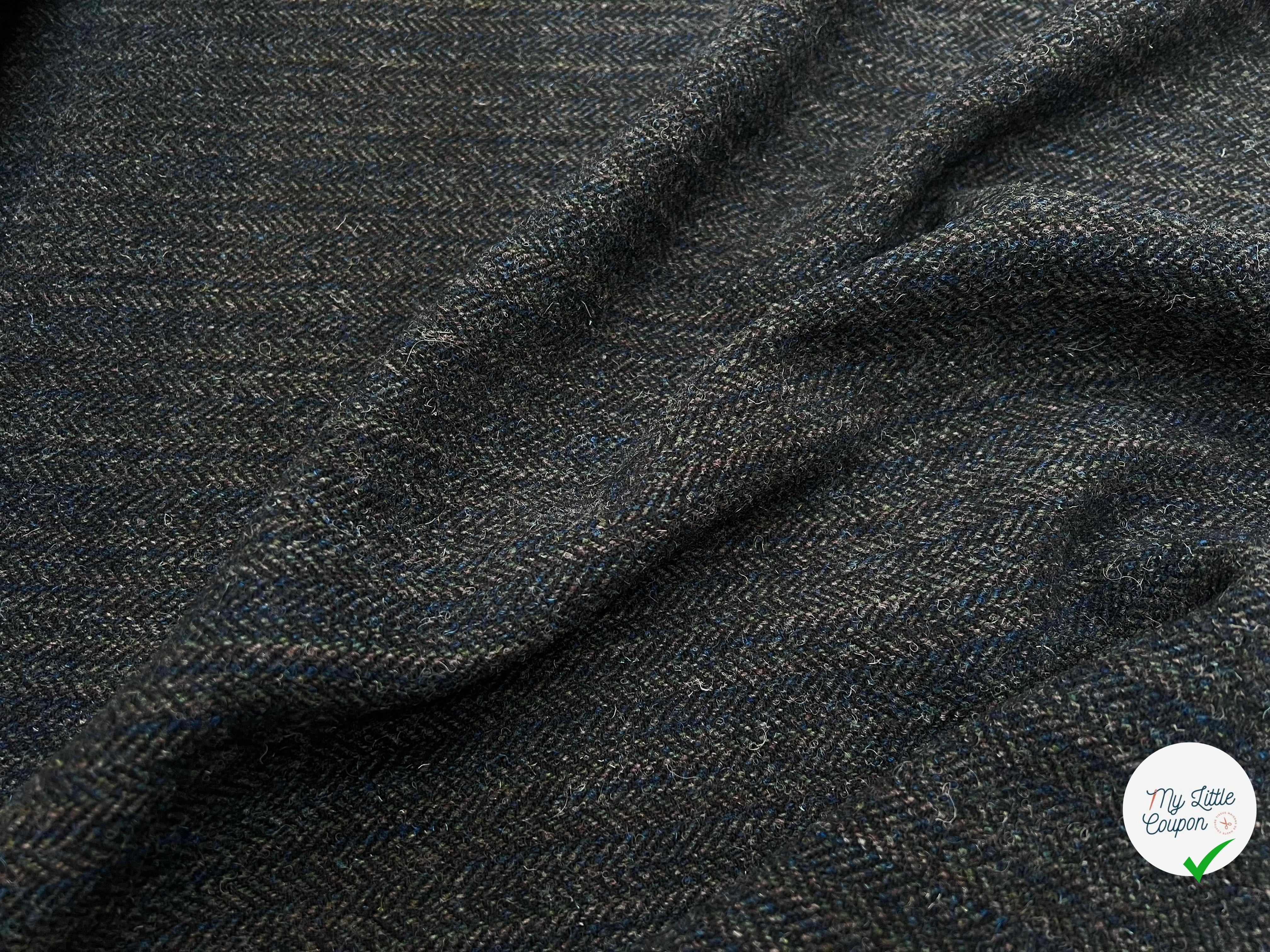LAINAGE MANTEAU CHEVRON MULTICOLORES BLEU VERT GRIS 100% LAINE - My Little Coupon