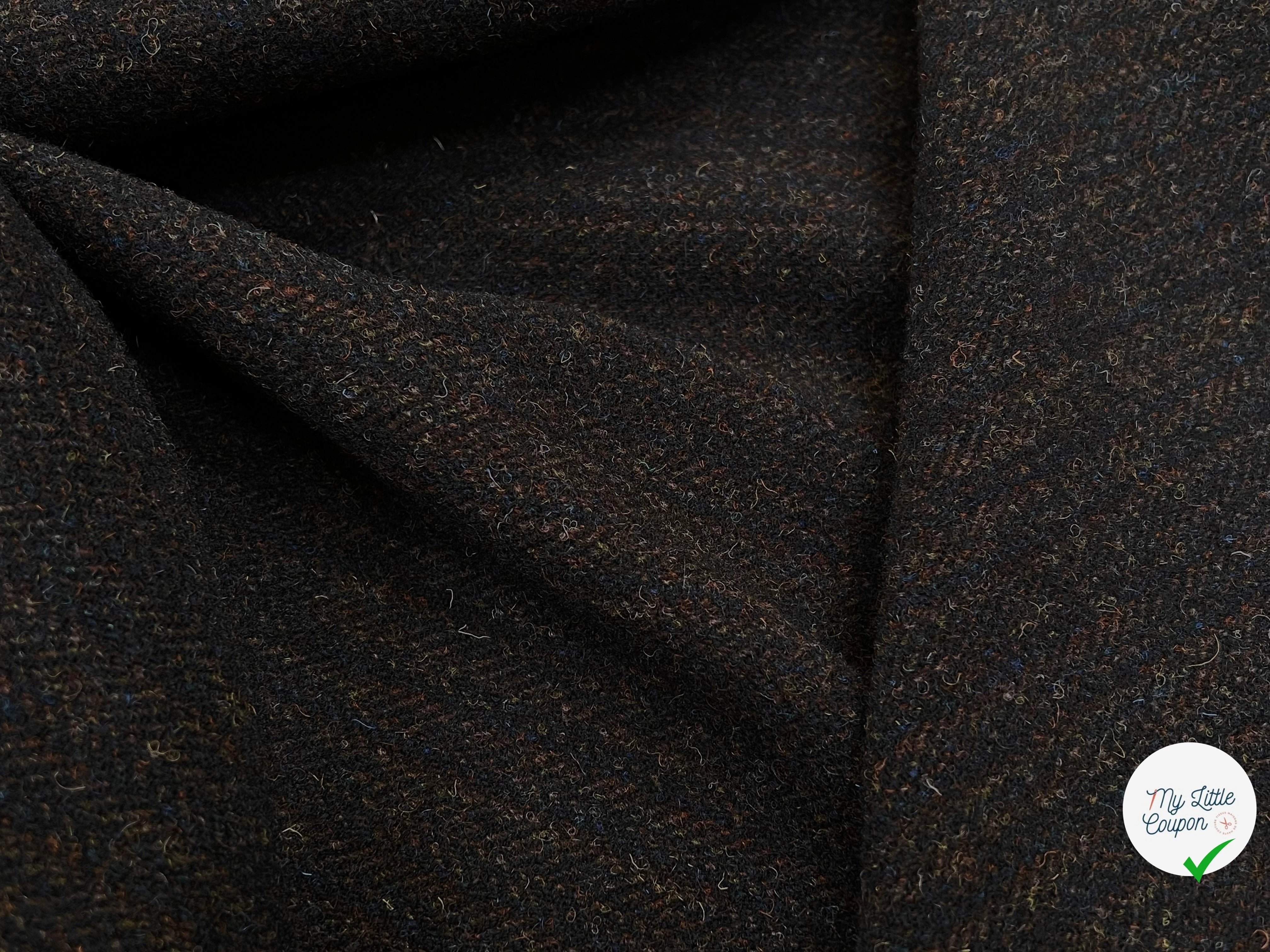 LAINAGE MANTEAU CHEVRON MULTICOLORES MARRON BLEU JAUNE 100% LAINE - My Little Coupon