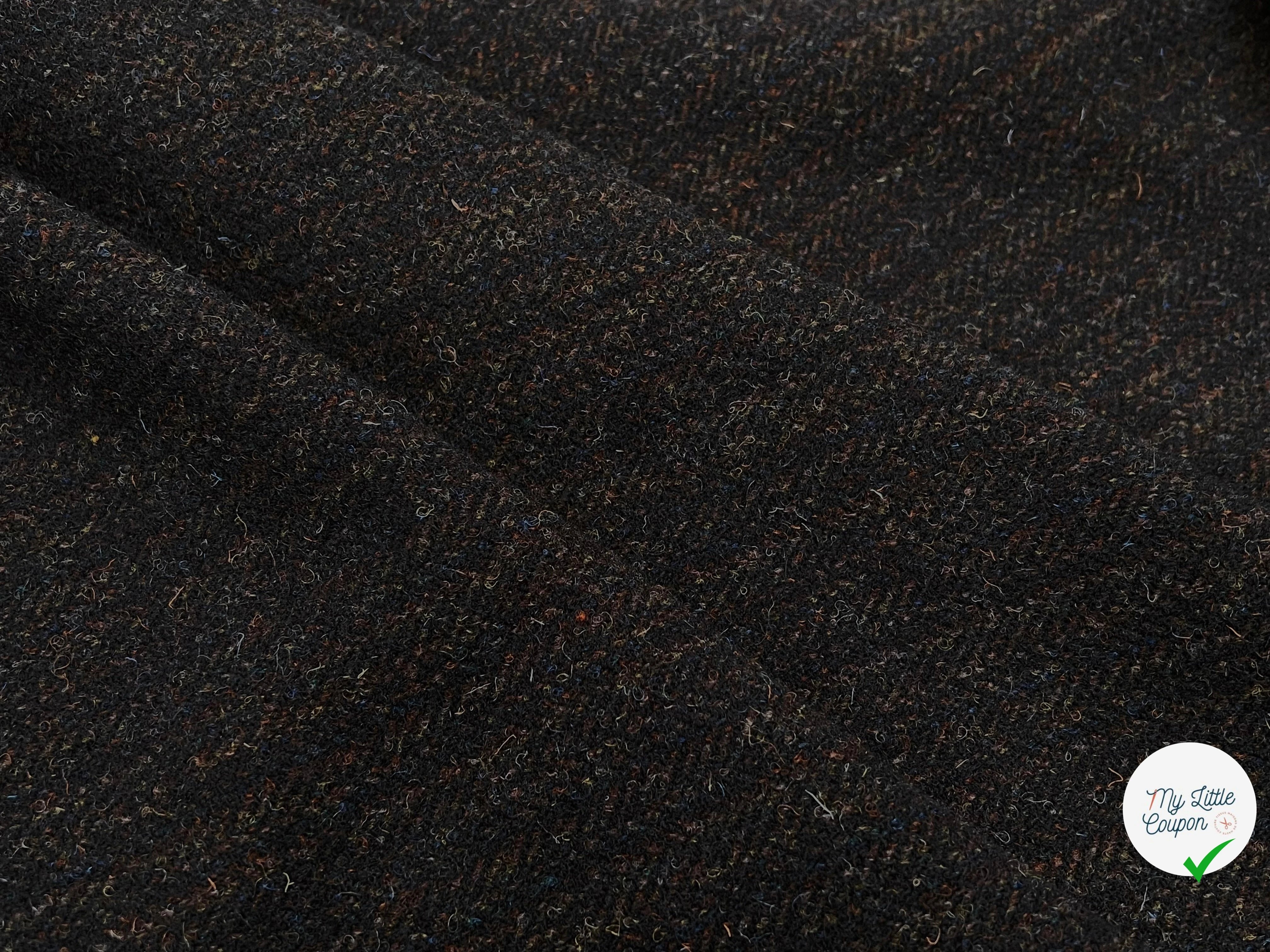 LAINAGE MANTEAU CHEVRON MULTICOLORES MARRON BLEU JAUNE 100% LAINE - My Little Coupon