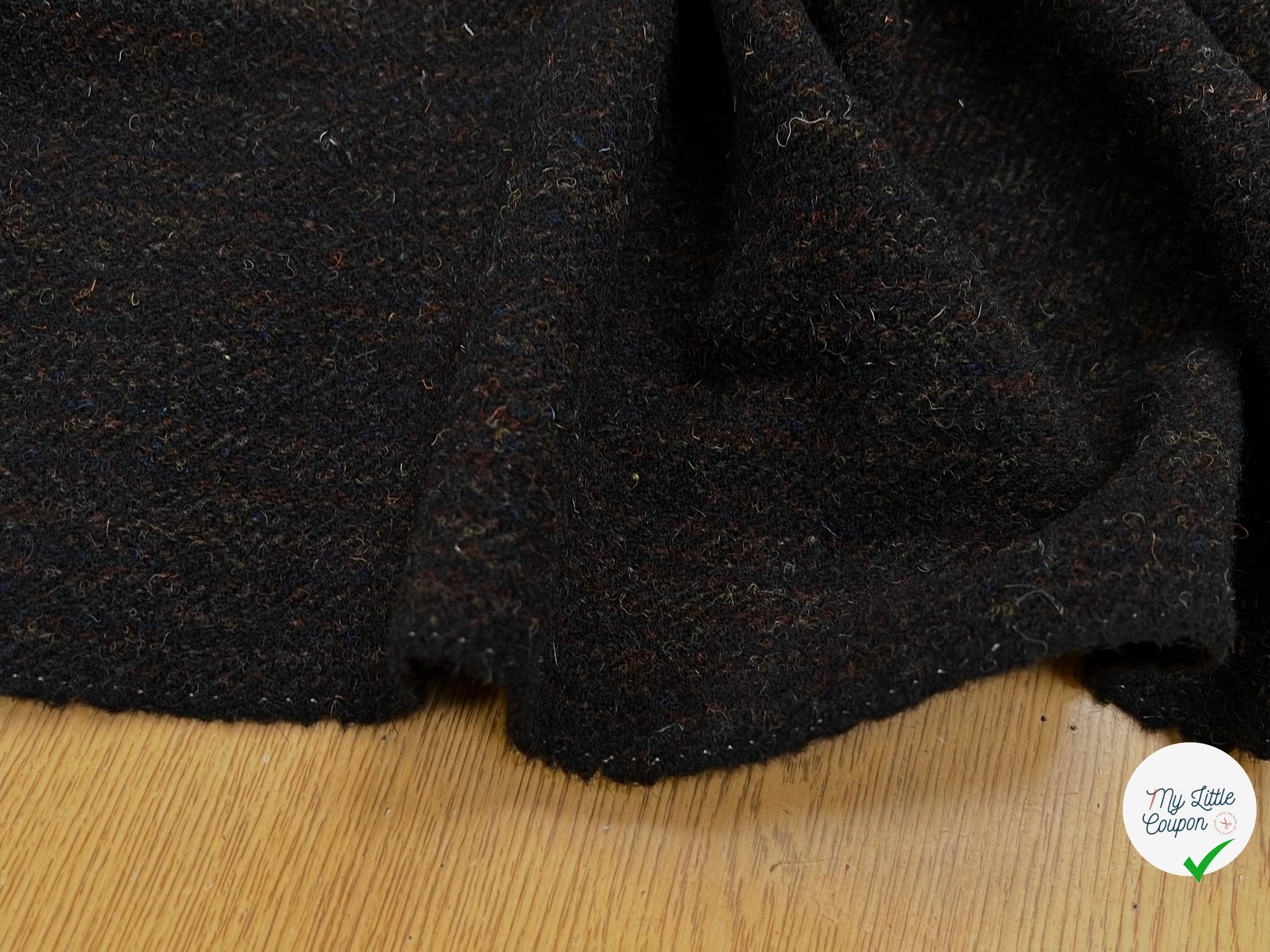 LAINAGE MANTEAU CHEVRON MULTICOLORES MARRON BLEU JAUNE 100% LAINE - My Little Coupon